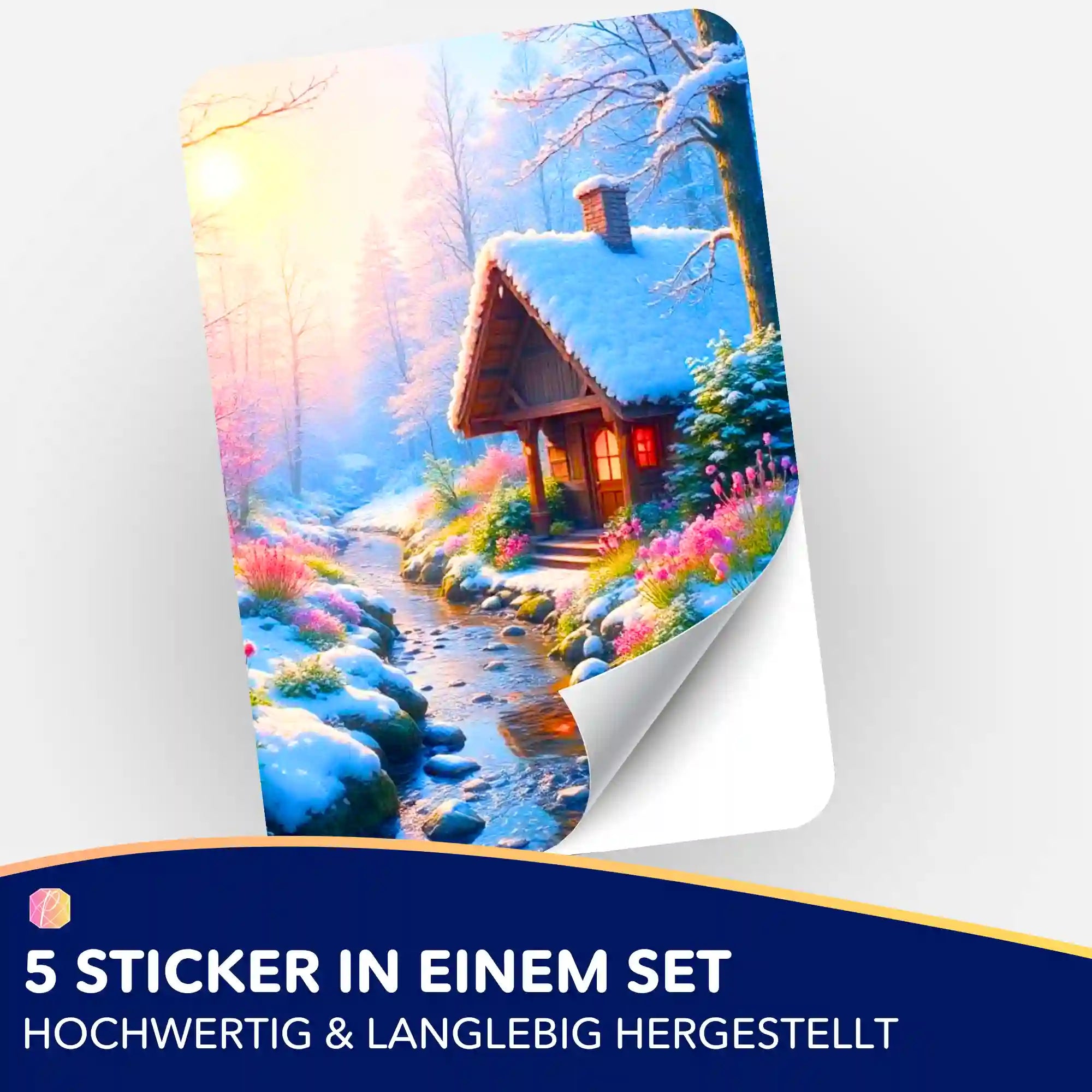 Aufkleber 5er-Set - Wintermorgen "Limited Edition"