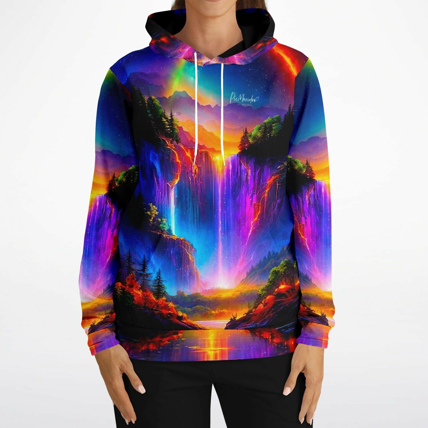Dreamer Hoodie - Nachtleuchten am Wasserfall