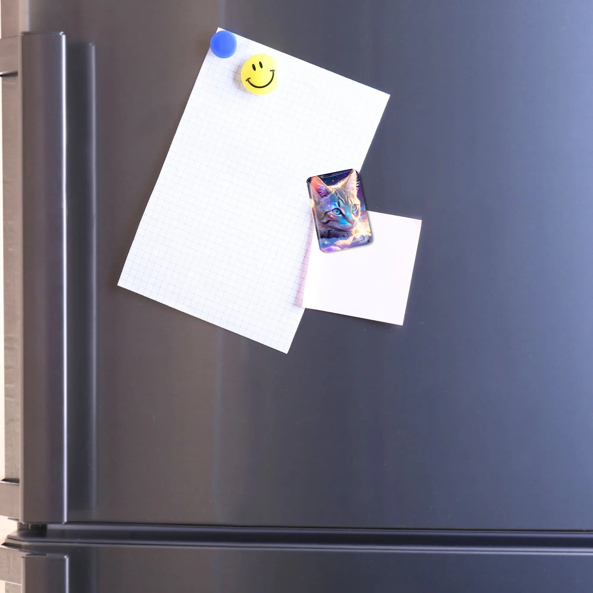 Glas Cover Minder Samtpfote als magnetisches Zubehör für Diamond Painting auf einem Kühlschrank
