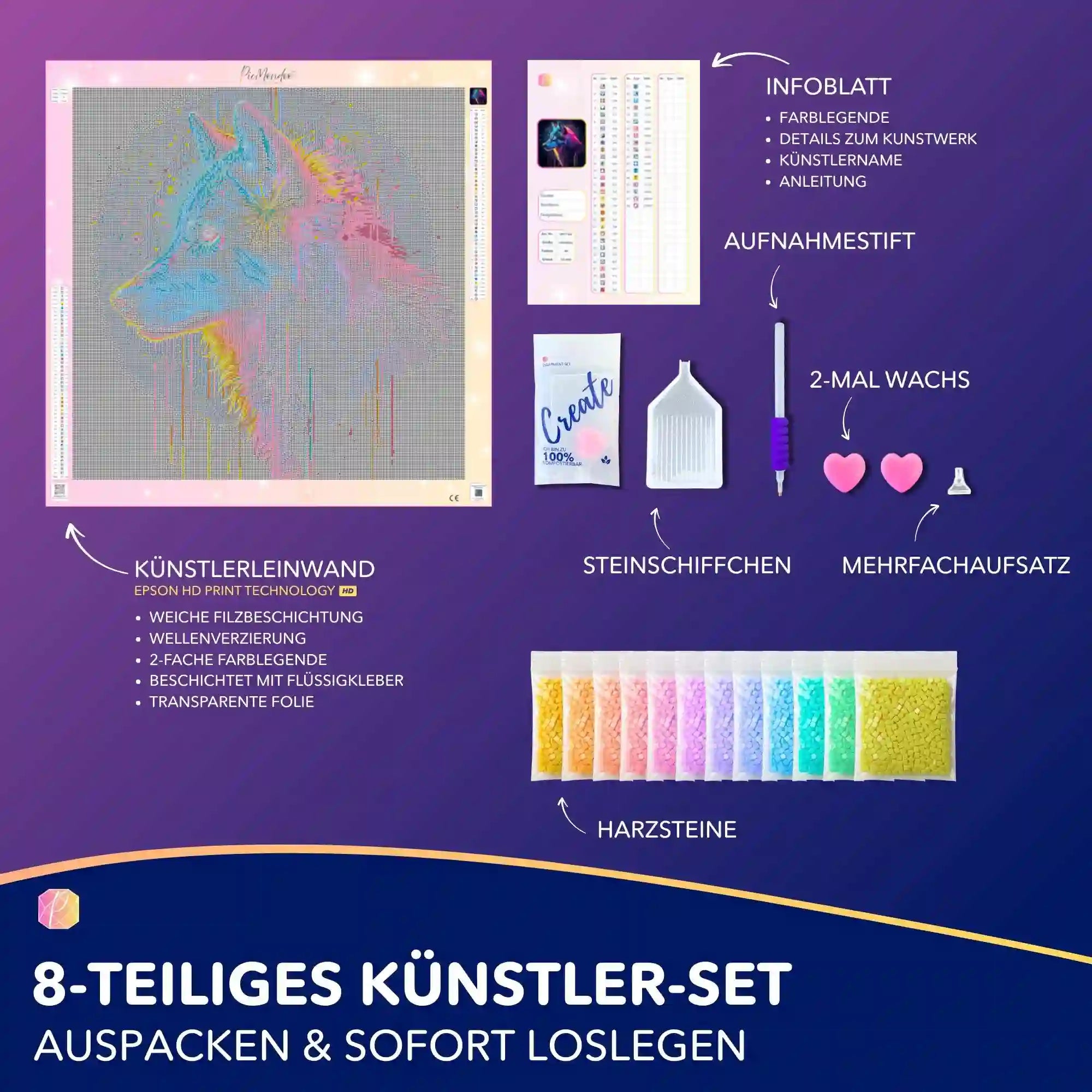Diamond Painting - Krafttier Wolf: Klarheit & Instinkt