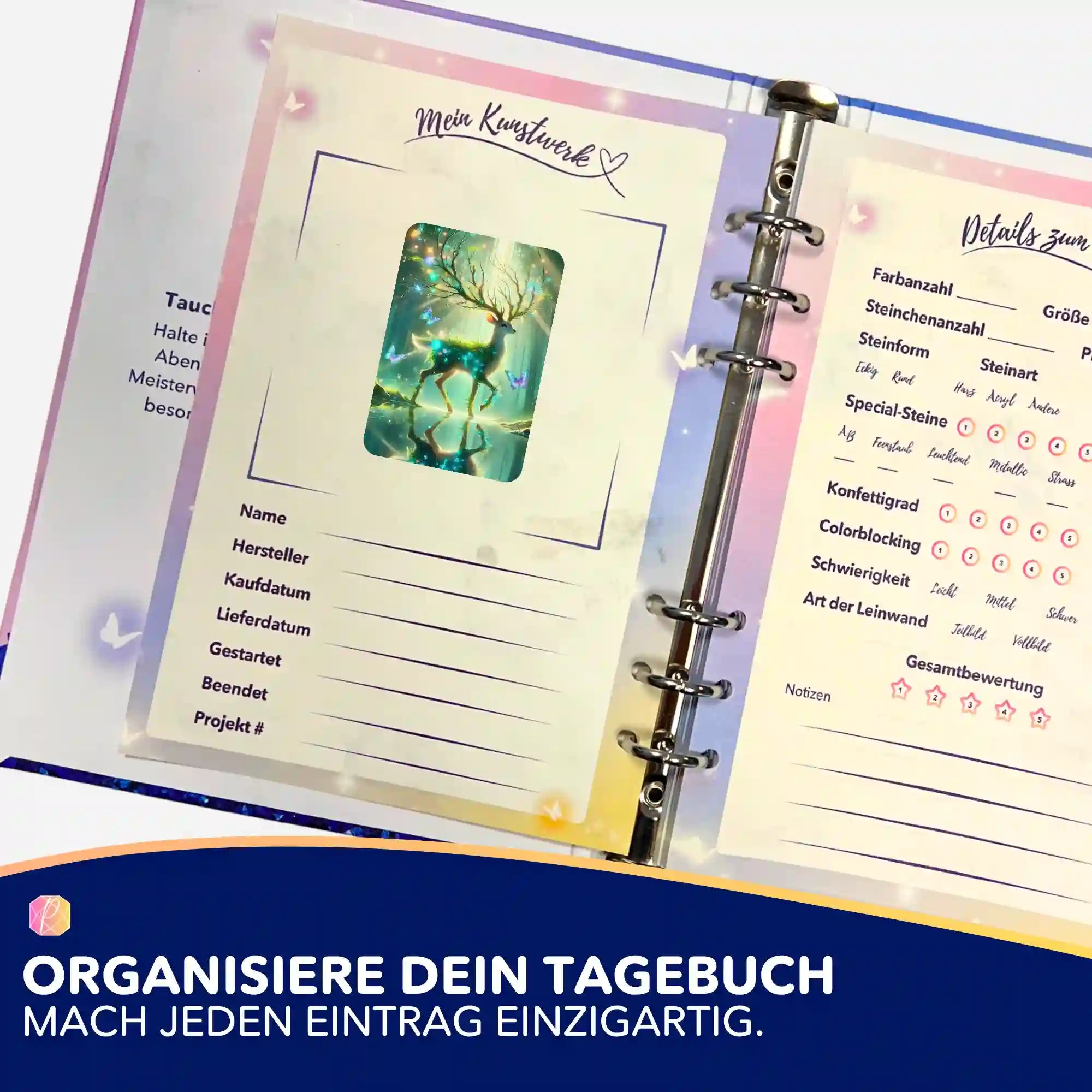 Picmondoo 5er-Aufkleber-Set Wächter der Lichtung zur Organisation im Diamond Painting Tagebuch.