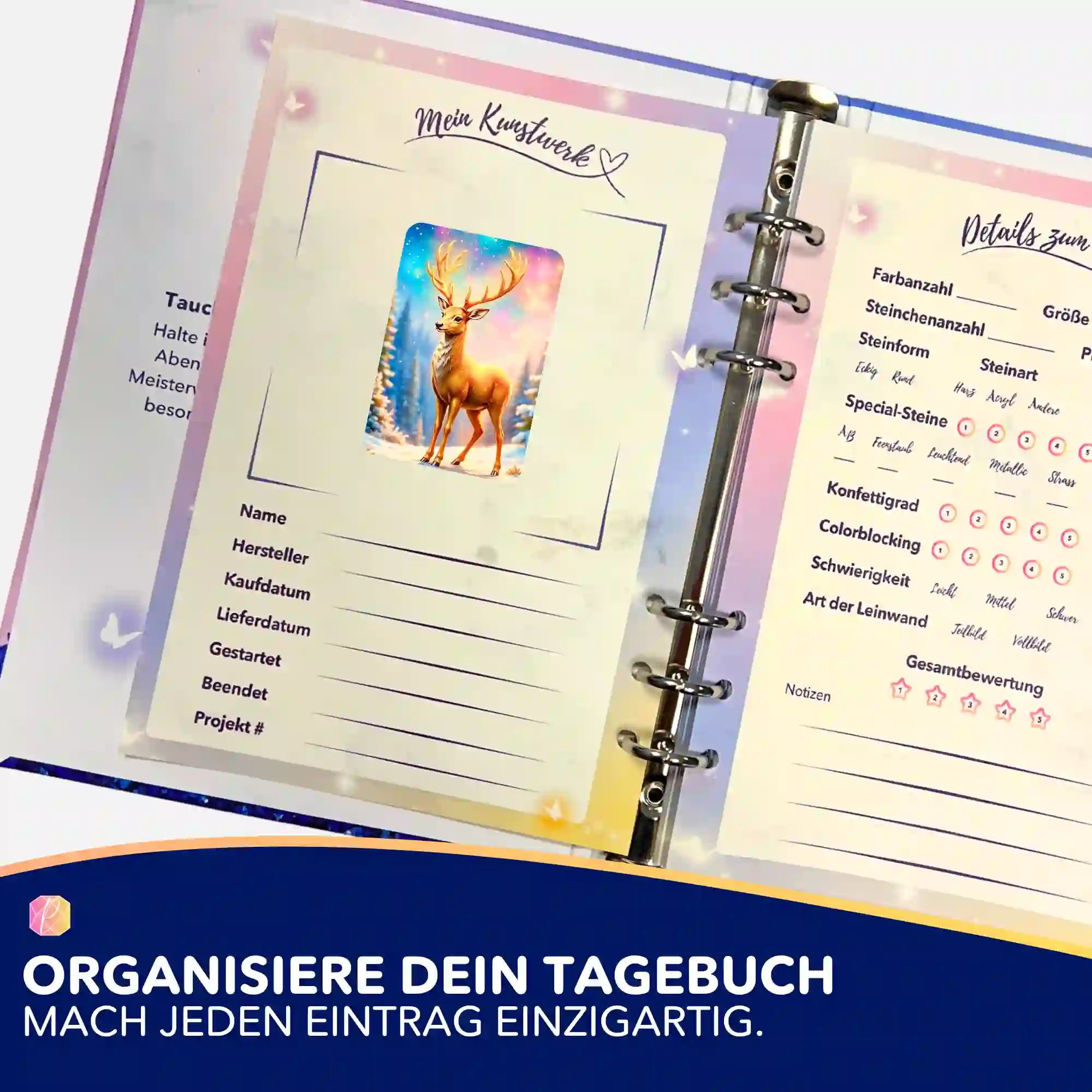 Aufkleber 5er-Set - Golden Hirsch
