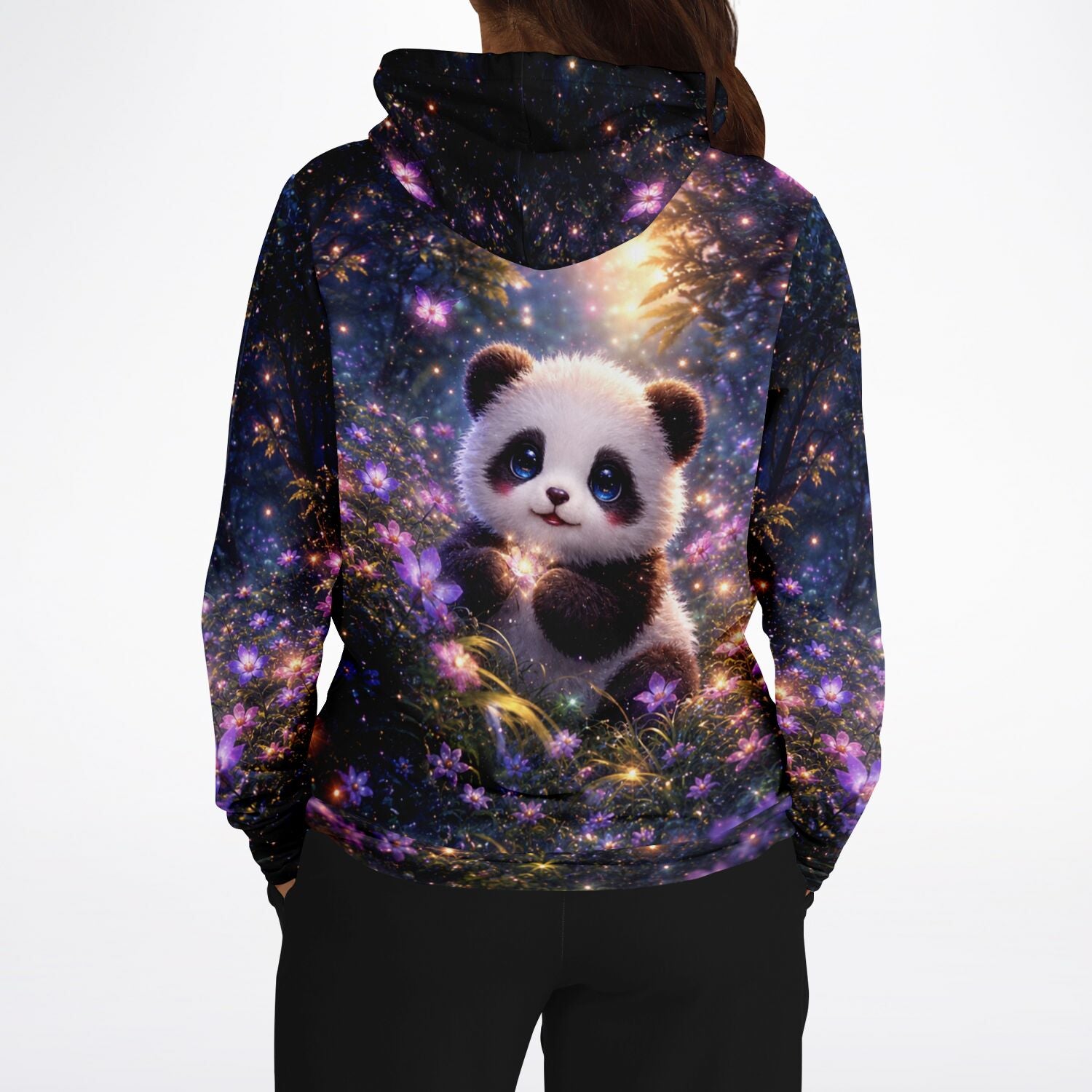 Hoodie mit Pinguin-Design im magischen Wald-Print, ähnlich farbenfroh wie unsere Diamond Painting und Malen nach Zahlen Sets