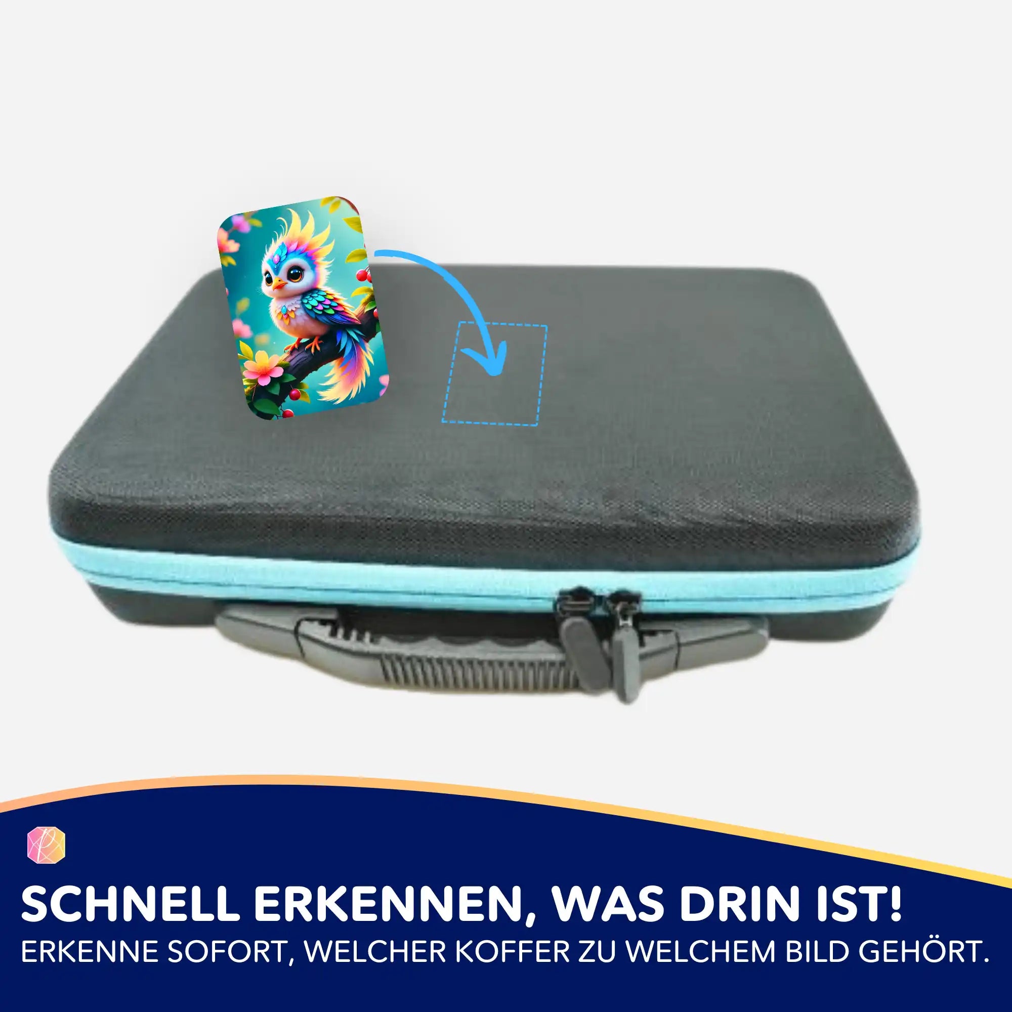 Buntes Farbenkind Sticker-Set zur Organisation von Diamond Painting Koffern und Zubehör