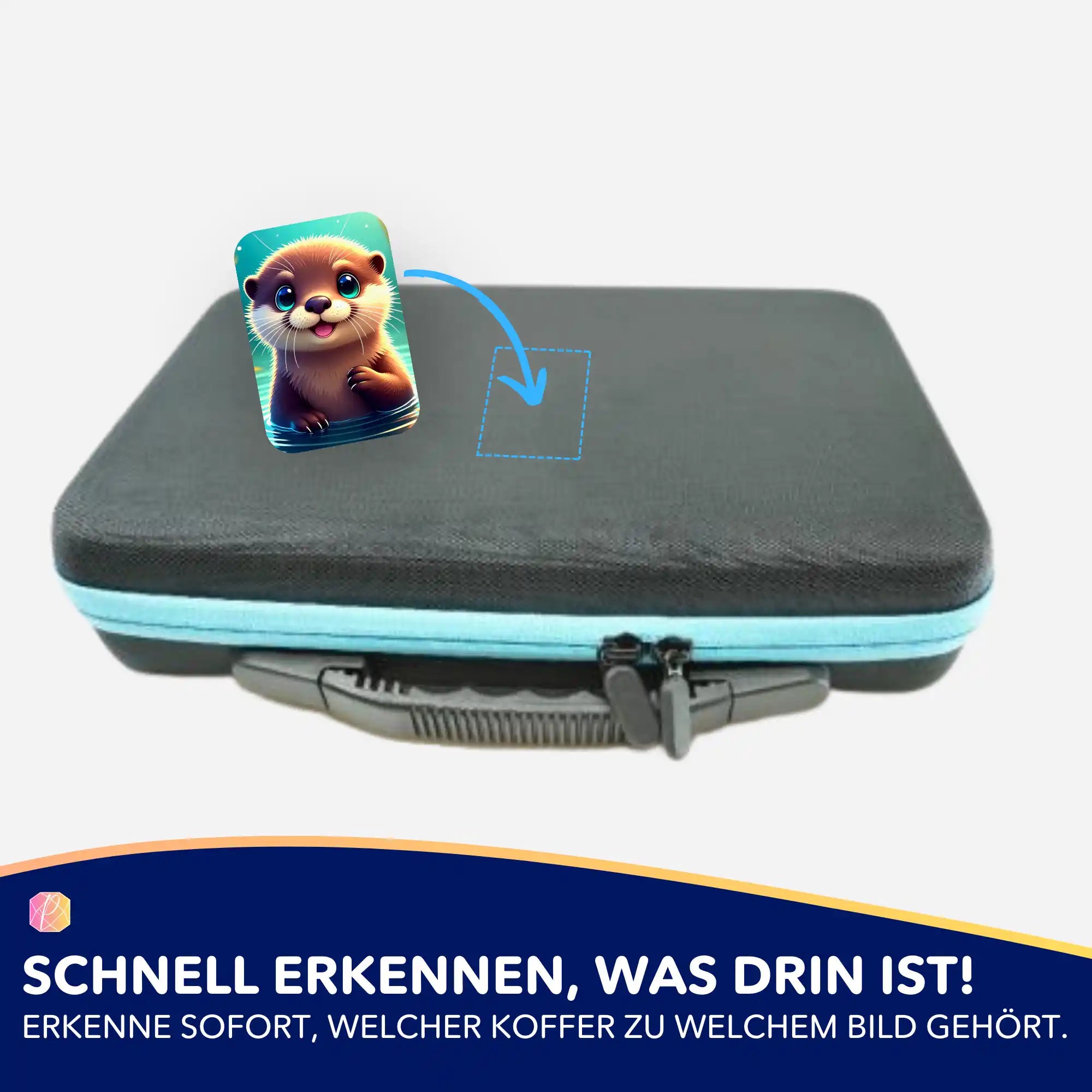 Picmondoo Sticker für Diamond Painting Aufbewahrungskoffer – niedlicher Otter-Aufkleber zur Organisation von Sets