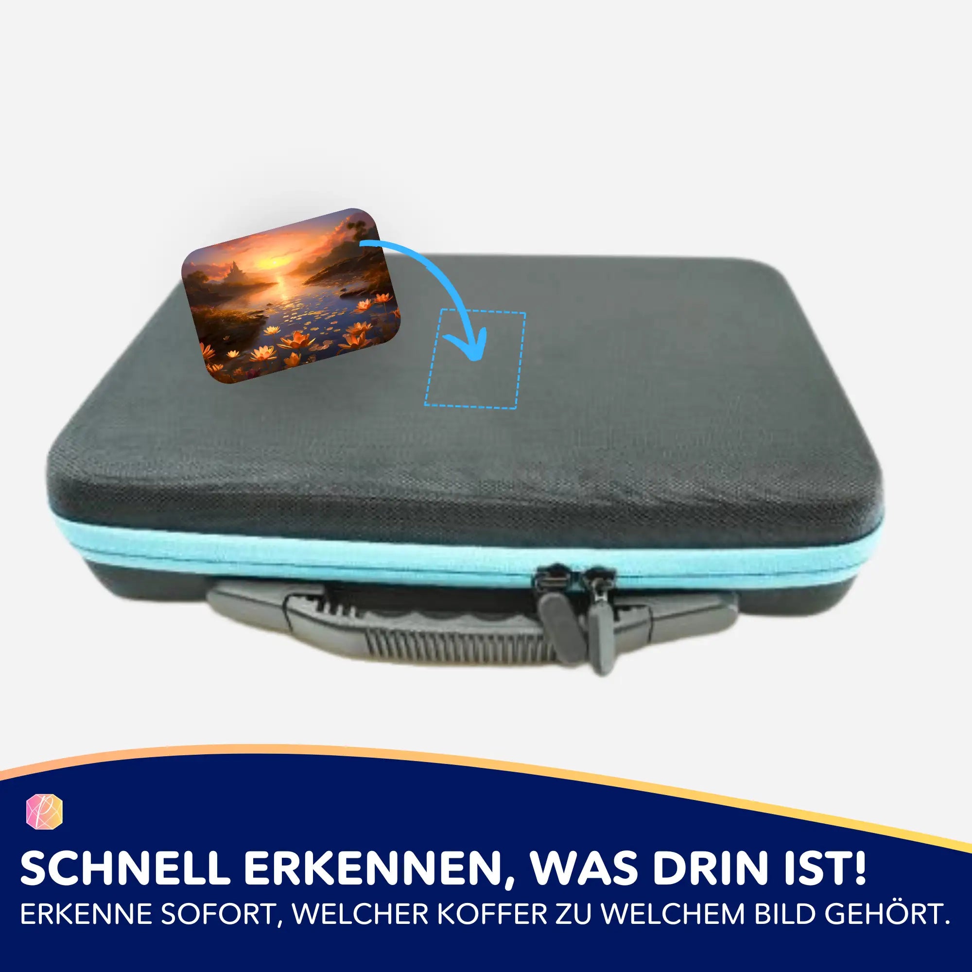 Picmondoo Aufkleber-Set zur Organisation von Diamond Painting Koffern mit Motiv Wenn der Tag ausatmet