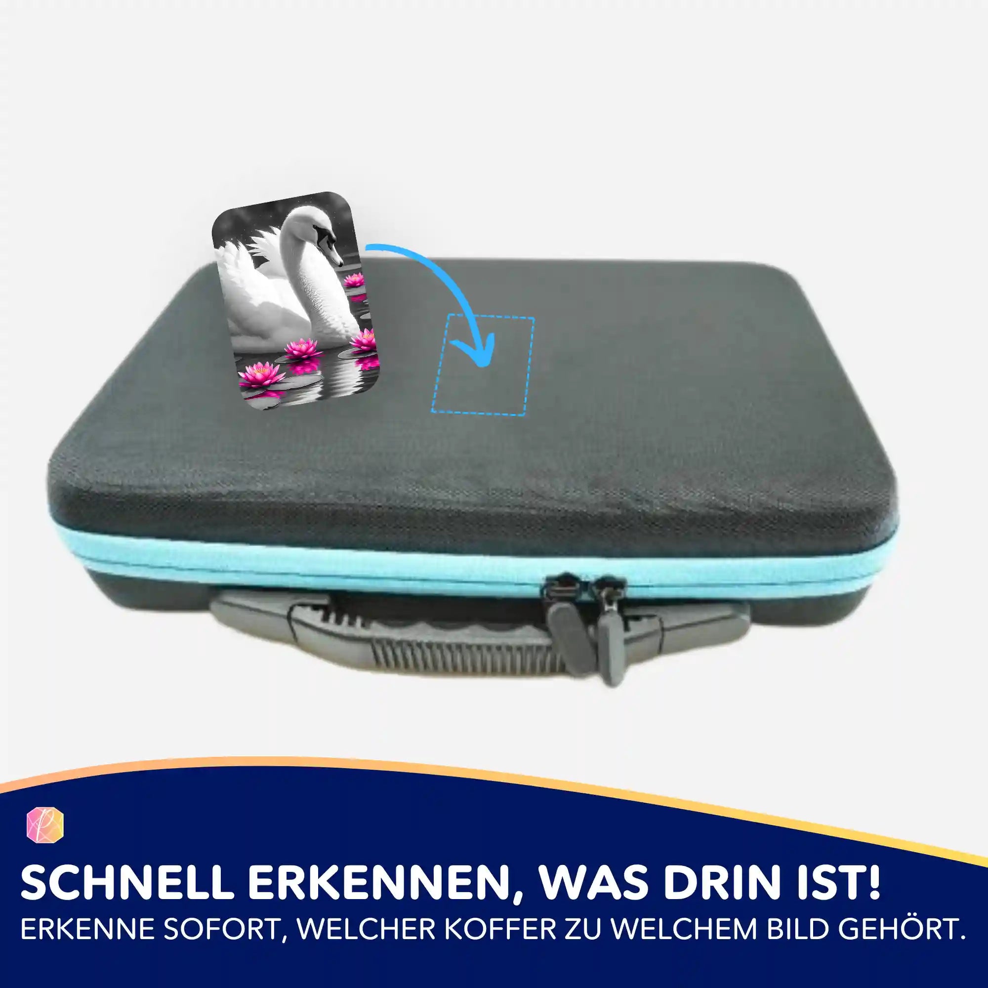 Aufkleber 5er-Set - Schwan im Seerosensee