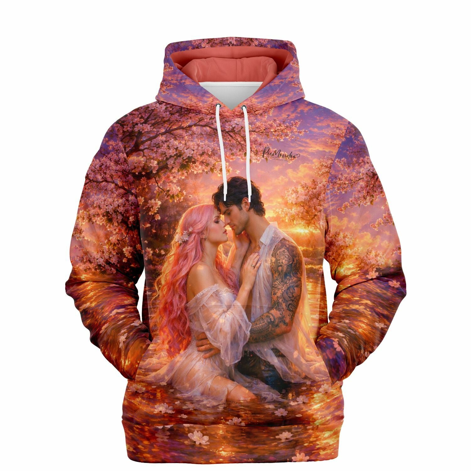 Dreamer Hoodie mit romantischem Liebespaar-Motiv, inspiriert durch Diamond Painting und Malen nach Zahlen Kunststil