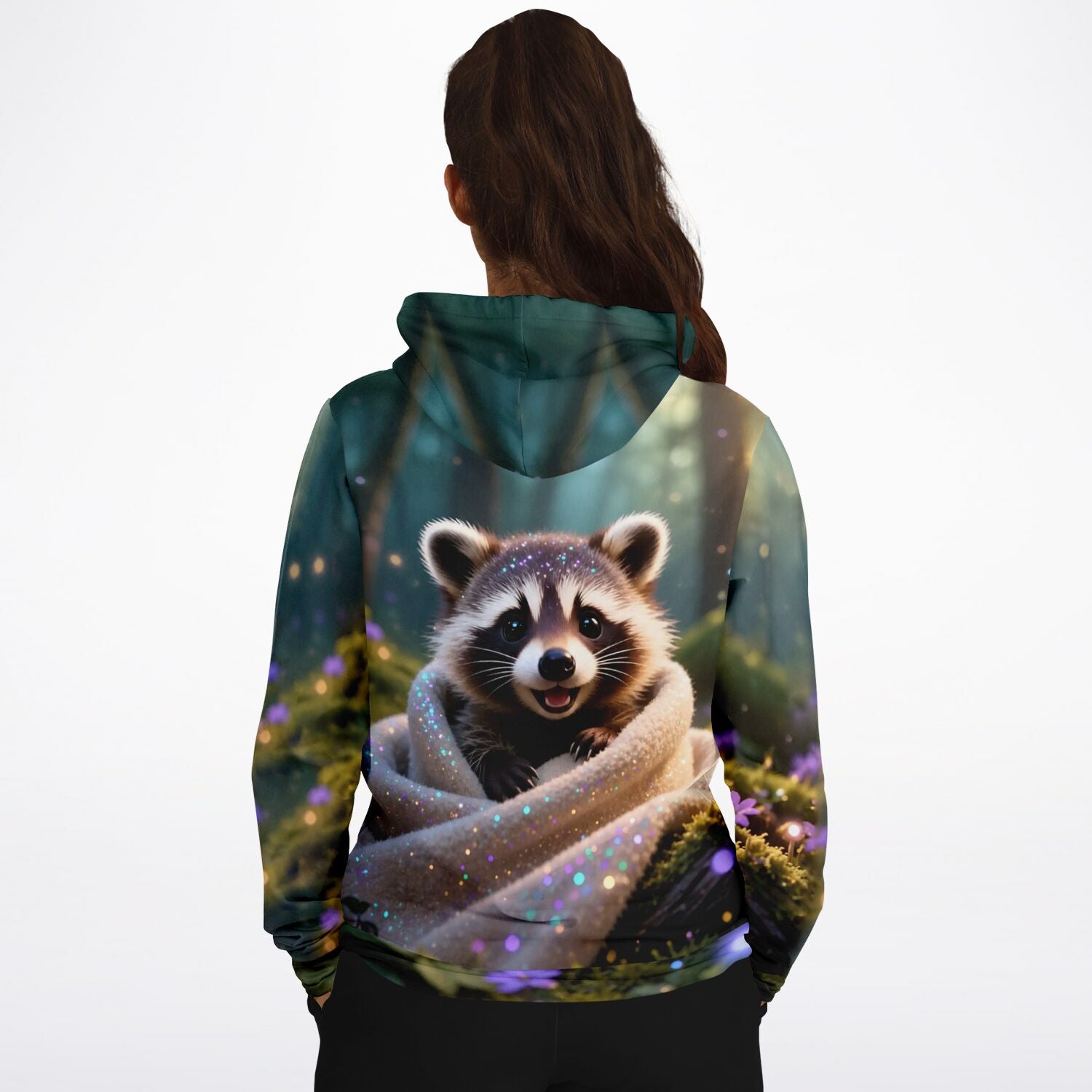Dreamer Hoodie mit Waschbär-Motiv im Diamond Painting Stil, ideal für Hobby-Künstler und Malen nach Zahlen Fans