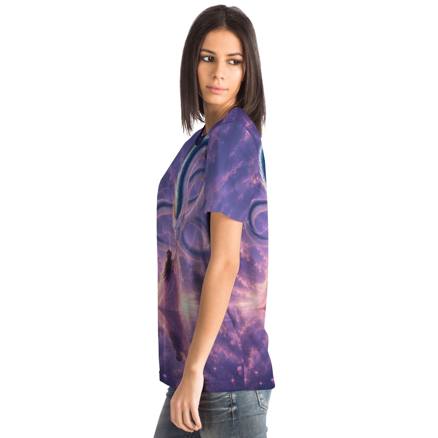 Dreamer T-Shirt mit mystischem Motiv in Lila eignet sich perfekt als Inspiration für Diamond Painting oder Malen nach Zahlen