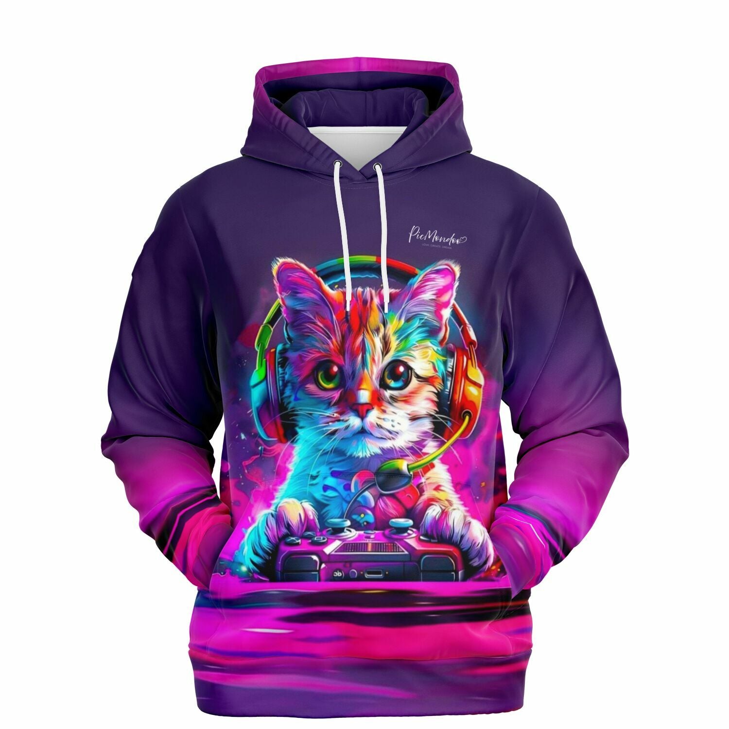 Dreamer Hoodie - Colorful gaming Cat