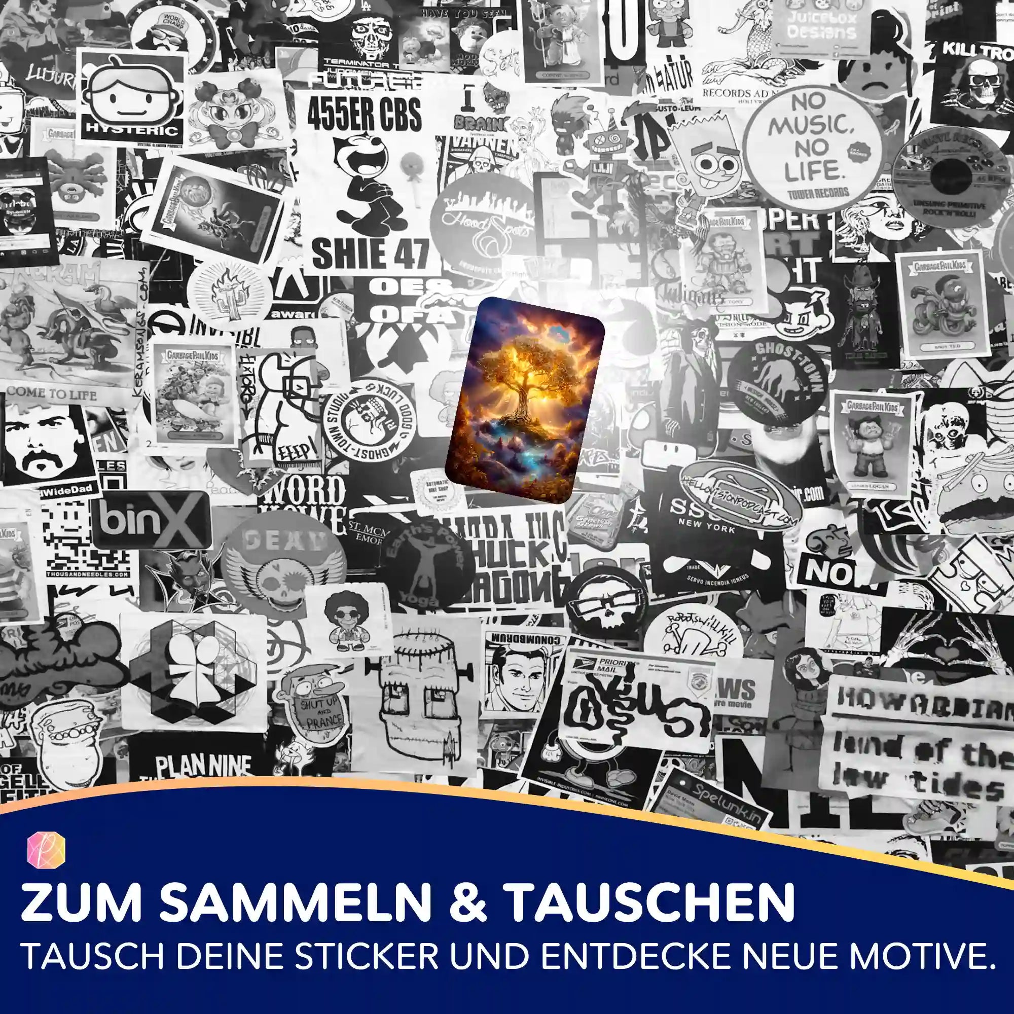 Picmondoo Sticker-Set mit goldenem Weltenbaum Motiv zur Dekoration von Diamond Painting und Malen nach Zahlen Zubehör.