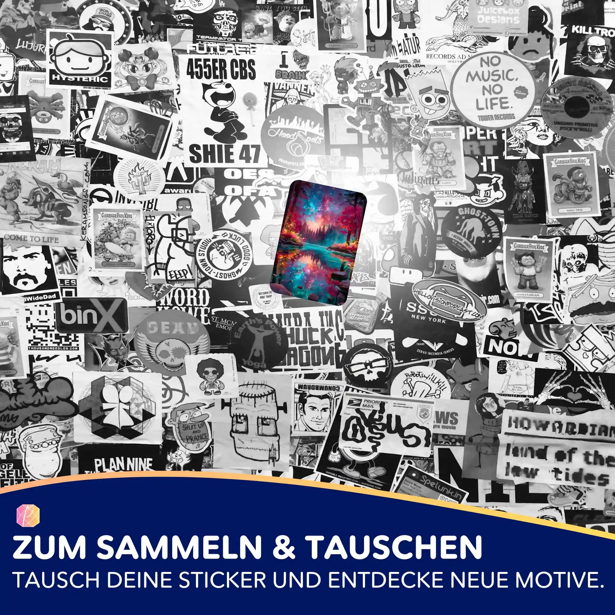 Buntes Diamond Painting Sticker-Set Wenn die Welt den Atem anhält für Malen nach Zahlen und DIY Bastelfans von Picmondoo