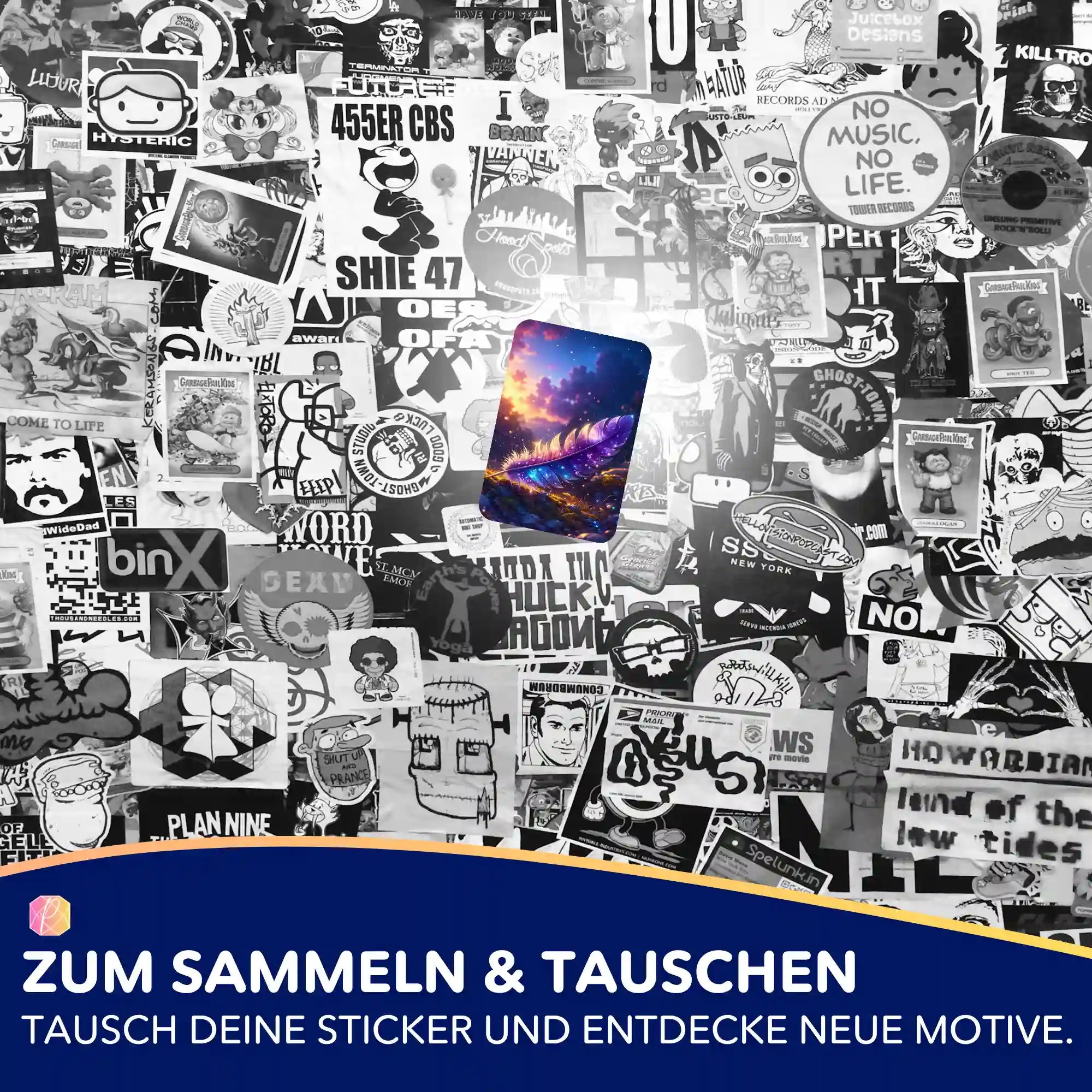 Picmondoo Sticker-Set mit Feder im Sternenlicht Design – dekorative Aufkleber für Diamond Painting Zubehör