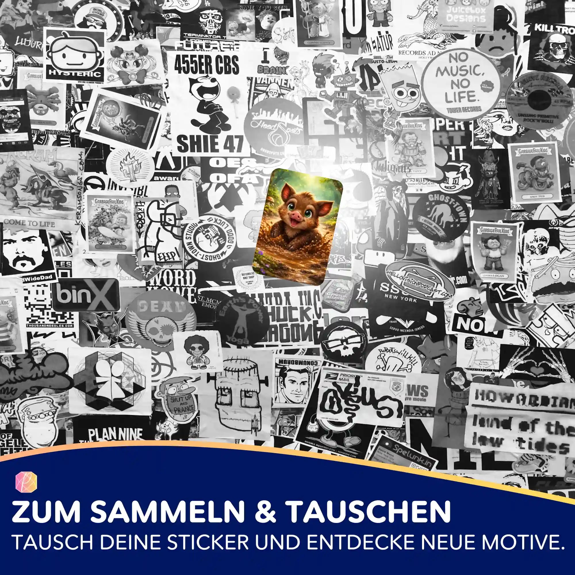 Farbenfroher Pfützenglück Sticker aus dem Picmondoo Diamond Painting Set zur Organisation von Bastelprojekten