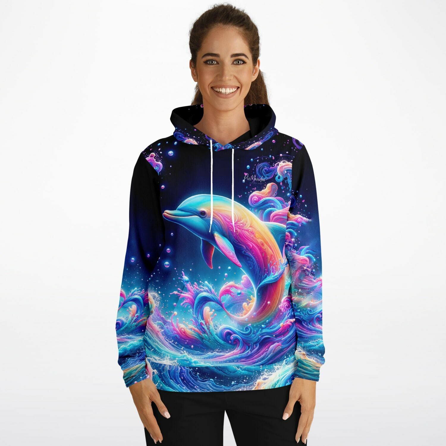 Dreamer Hoodie - Delfin im Farbenmeer