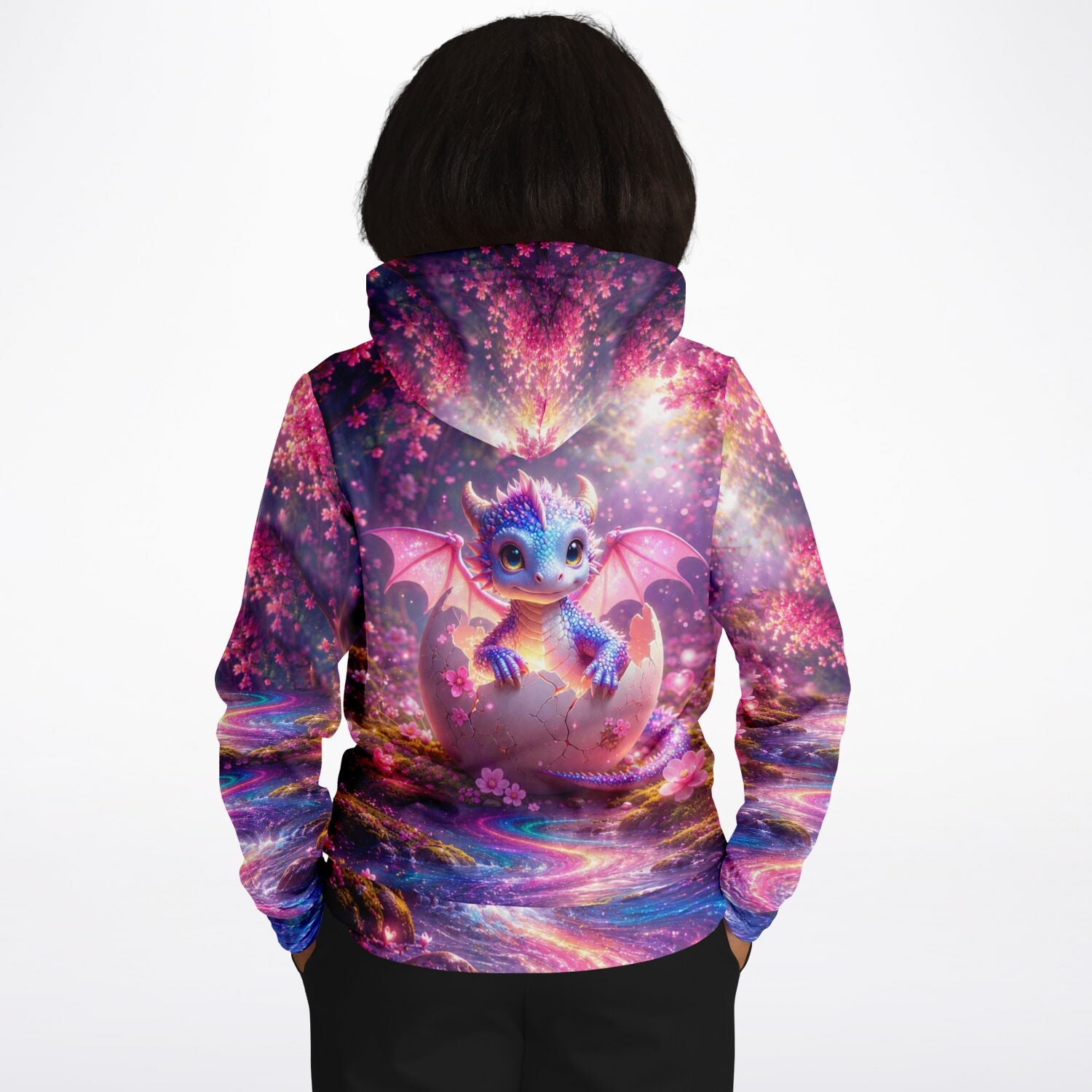Dreamer Hoodie mit farbenfrohem Dragon Sunny Motiv, inspiriert von Designs für Diamond Painting und Malen nach Zahlen