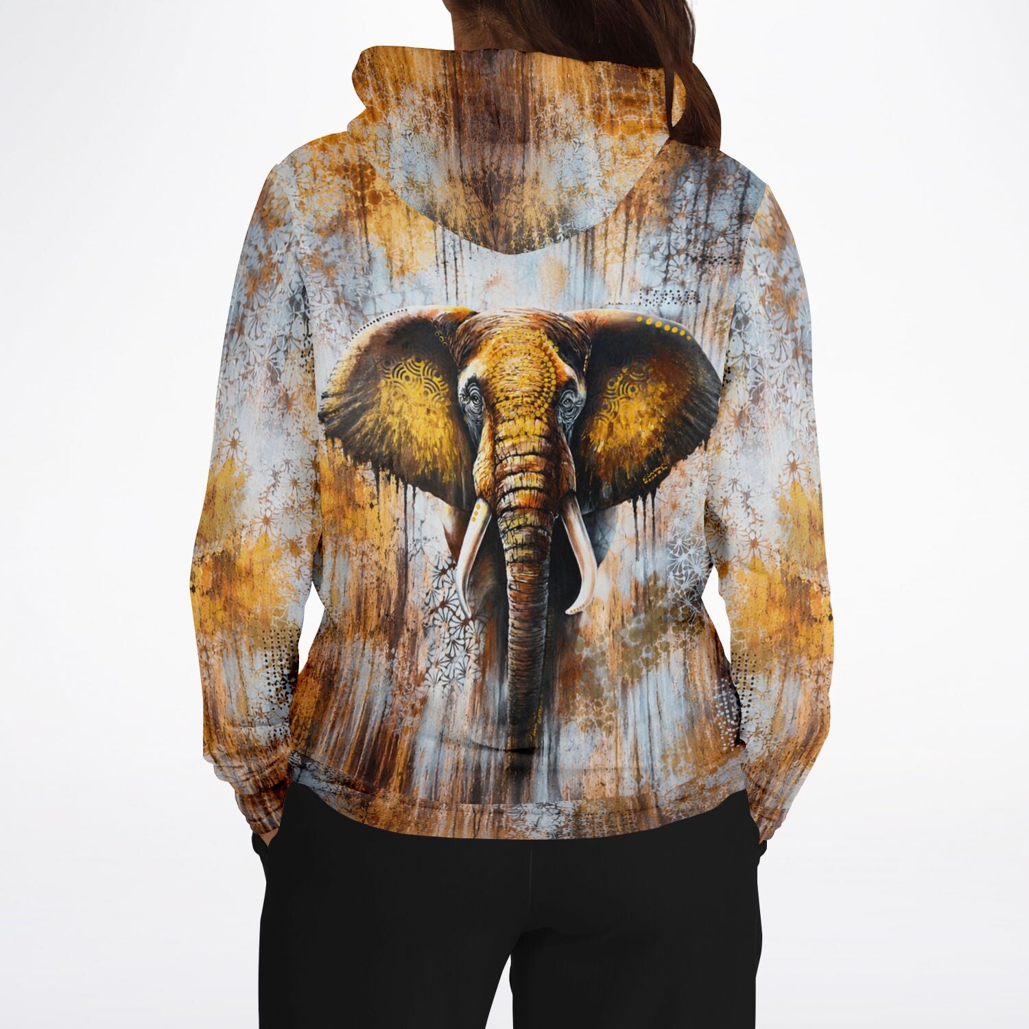 Dreamer Hoodie mit künstlerischem Elefanten-Motiv, perfekt für Fans von Malen nach Zahlen und Diamond Painting Designs.