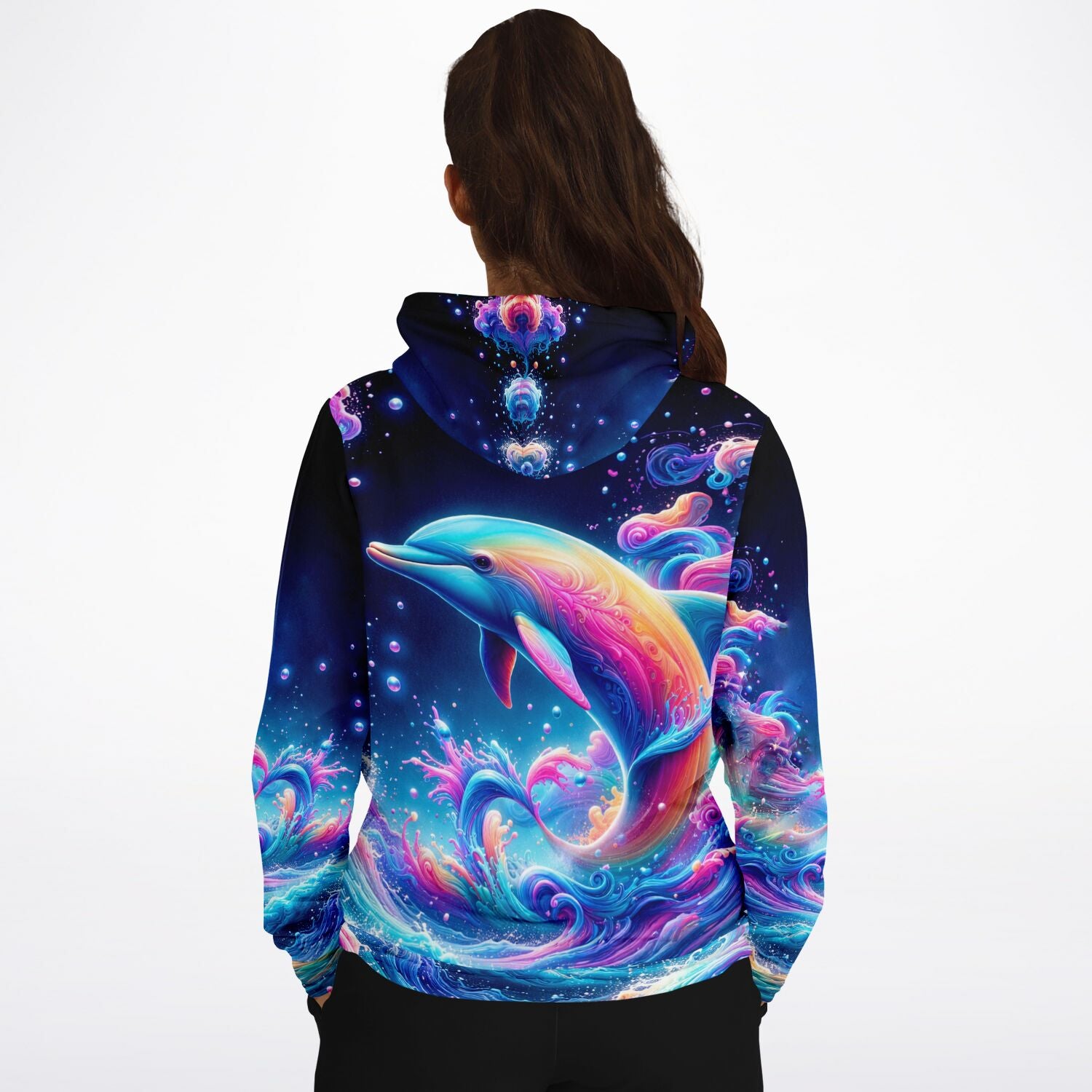 Dreamer Hoodie - Delfin im Farbenmeer