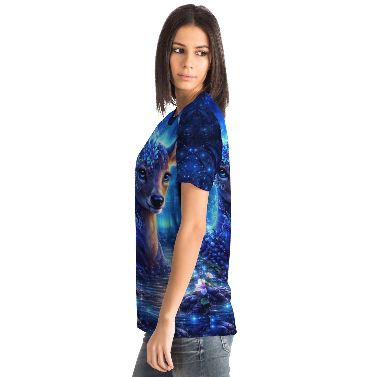 Dreamer T-Shirt Hüterin des Herzens mit blauem Reh Motiv, ideal für Fans von Malen nach Zahlen und Diamond Painting
