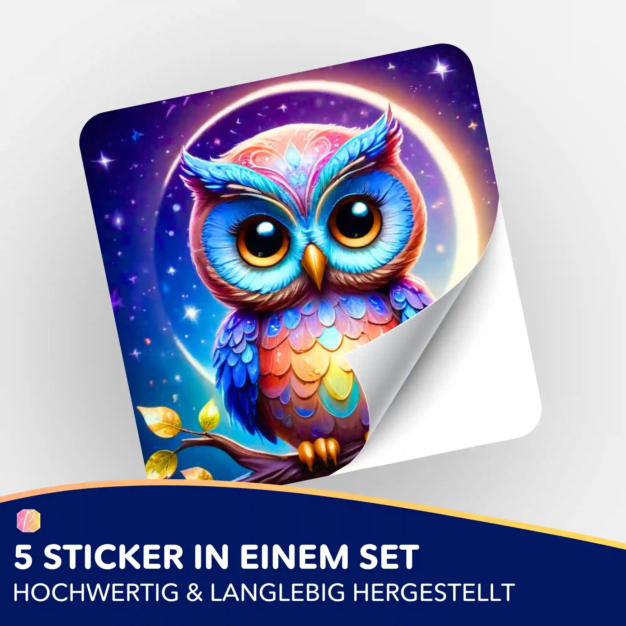 Buntes Eulen-Sticker-Set für Diamond Painting Zubehör und Malen nach Zahlen Organisation