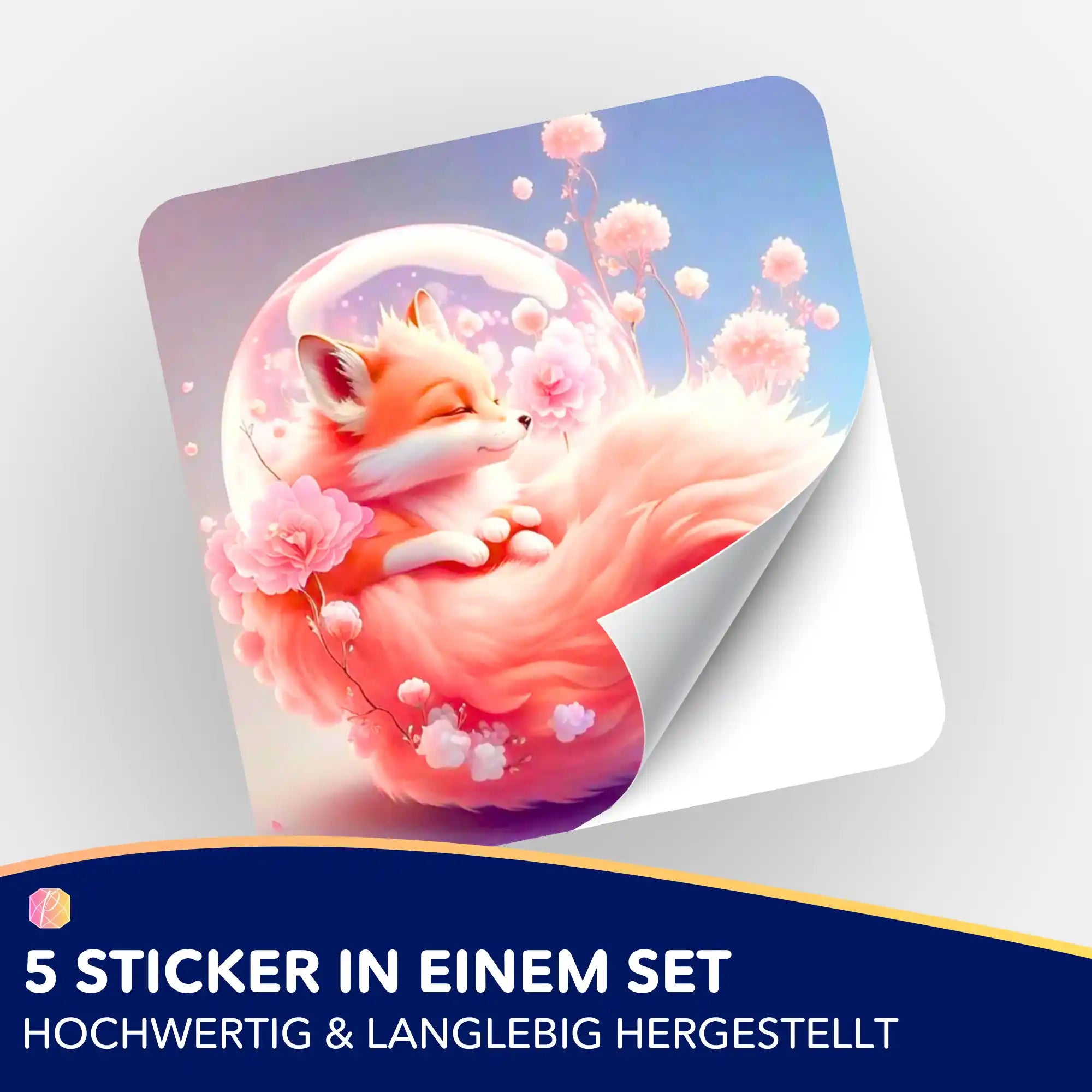 Aufkleber 5er-Set - Apricot Foxy