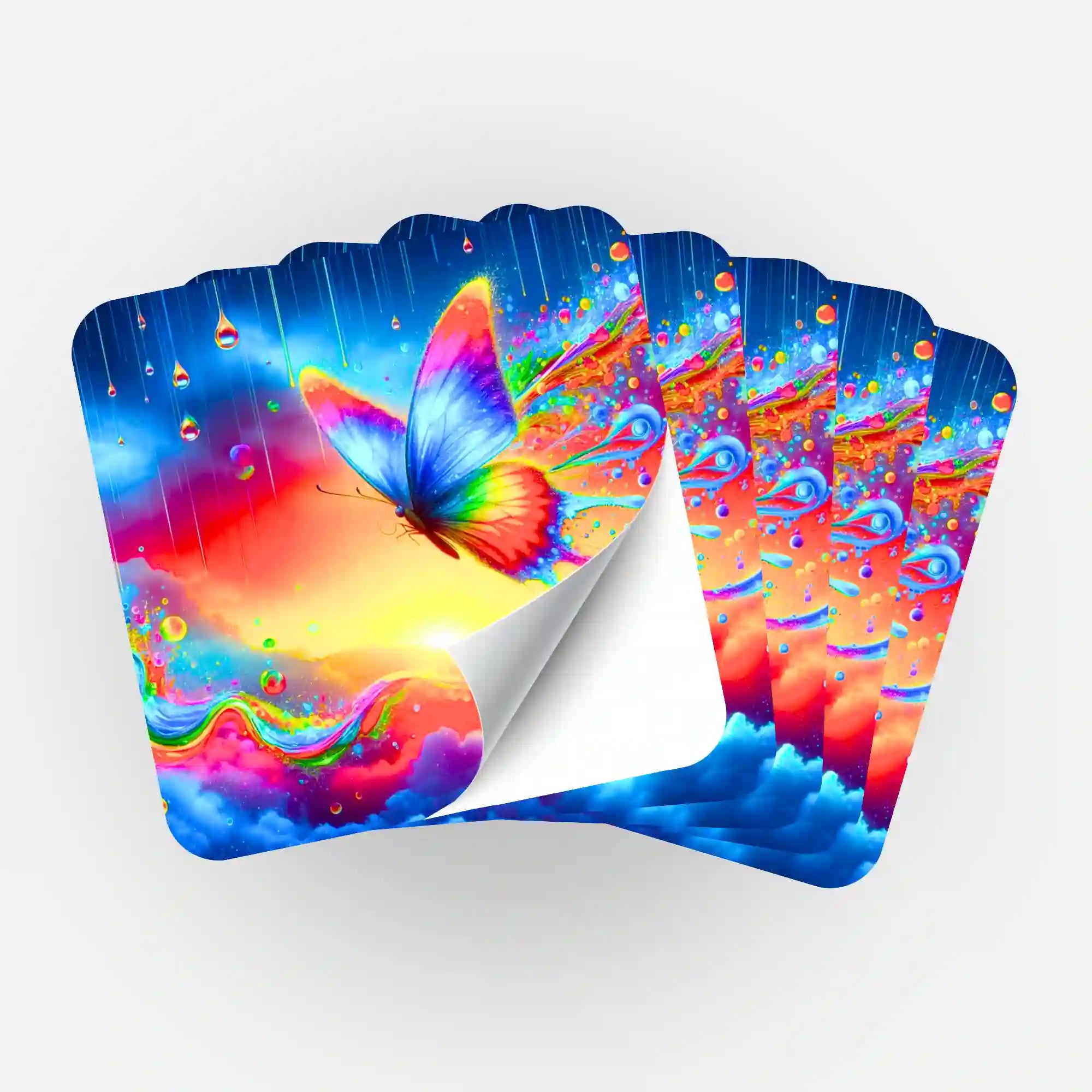 Aufkleber 5er-Set - Schmetterlinge im Regenbogenfluss