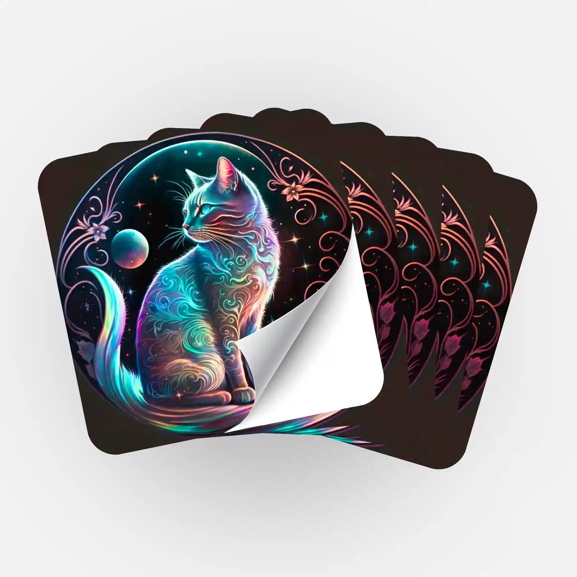 Aufkleber 5er-Set - Cat on the Moon