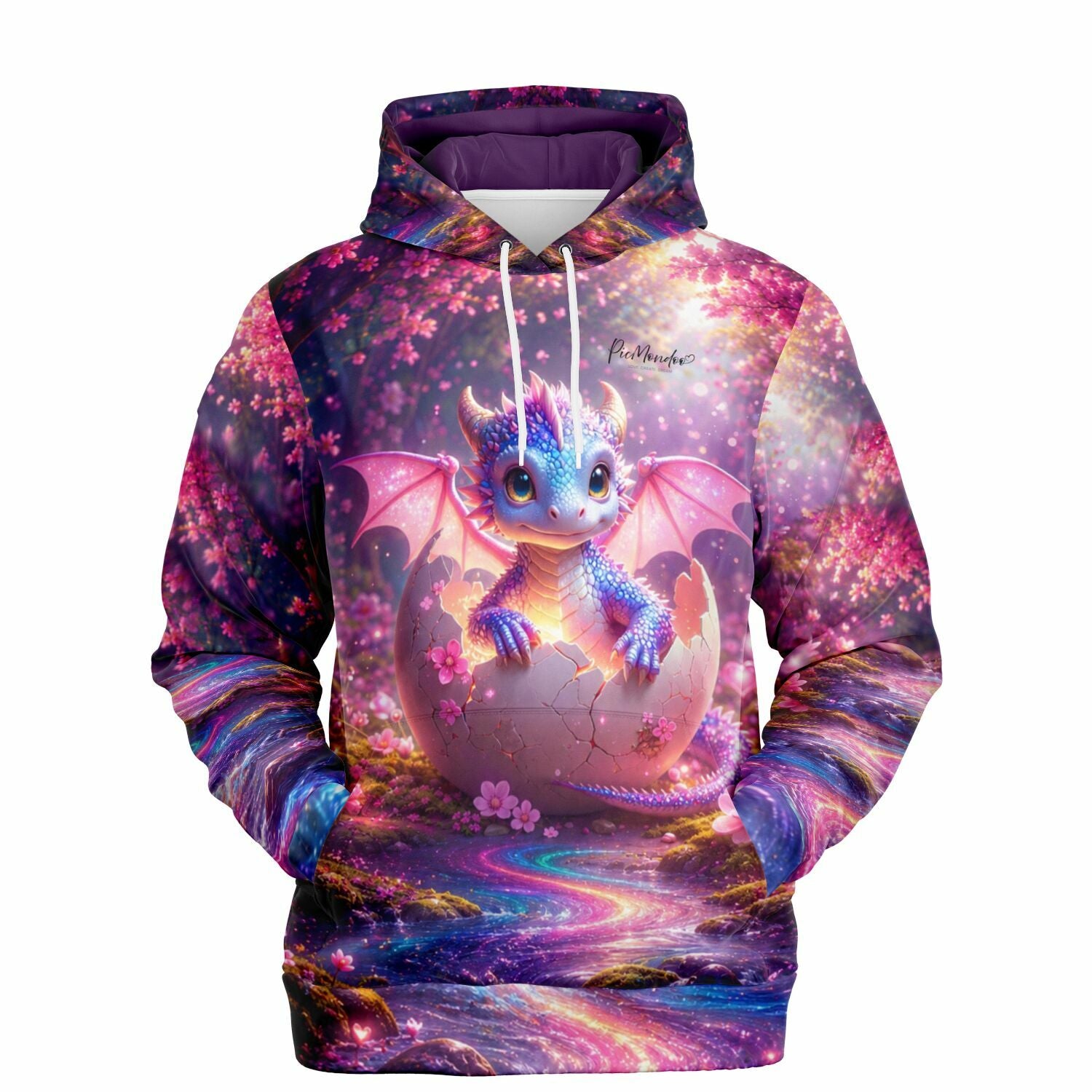 Dreamer Hoodie mit niedlichem Dragon Sunny Motiv, inspiriert von magischen Diamond Painting und Malen nach Zahlen Designs