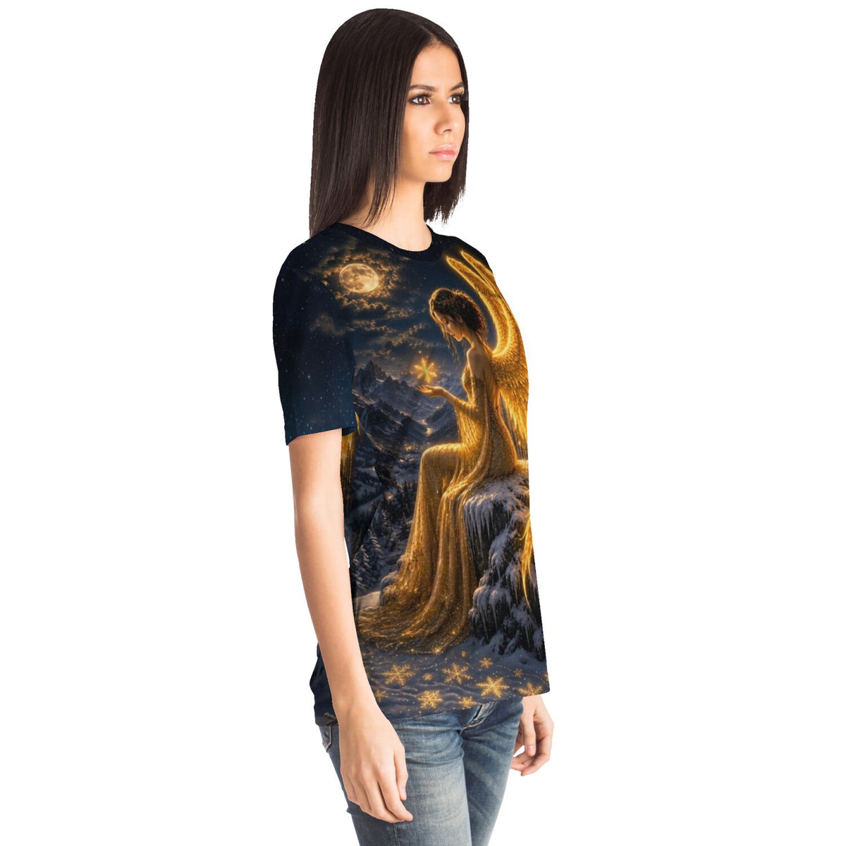 Dreamer T-Shirt mit Engel-Motiv Wo das Licht erwacht, im Stil von Diamond Painting und Malen nach Zahlen Designs