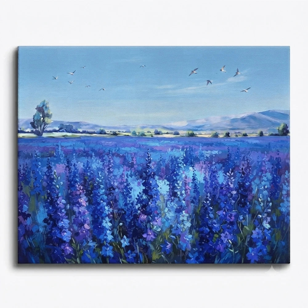 Malen nach Zahlen - Blaues Blütenmeer