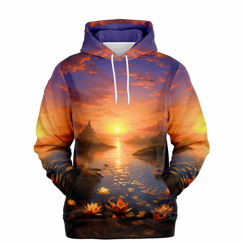 Dreamer Hoodie mit stimmungsvollem Sonnenuntergangs-Motiv, perfekt für Fans von Diamond Painting und Malen nach Zahlen