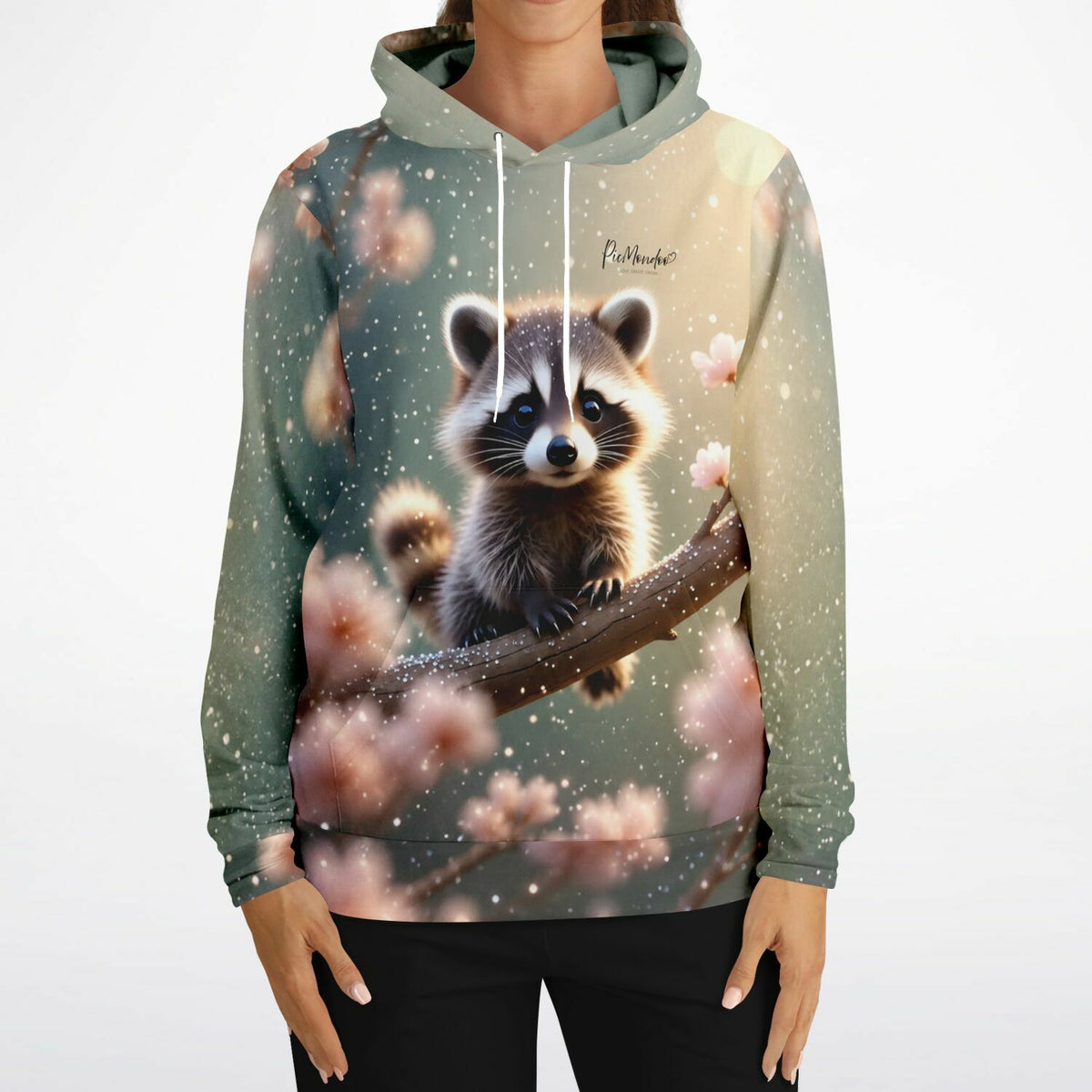 Dreamer Hoodie von Picmondoo mit niedlichem Waschbär-Motiv im Stil von Diamond Painting und Malen nach Zahlen Designs