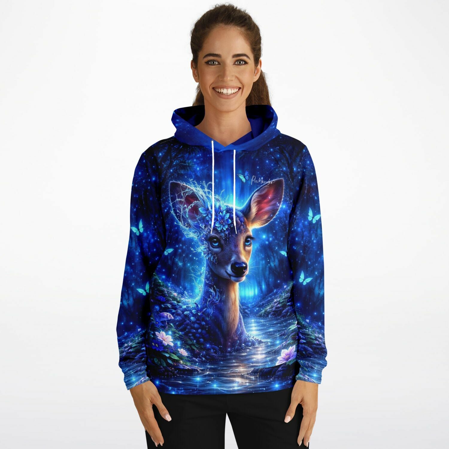 Dreamer Hoodie Hüterin des Herzens mit mystischem Reh-Motiv, perfekt für Fans von Diamond Painting und Kreativität.