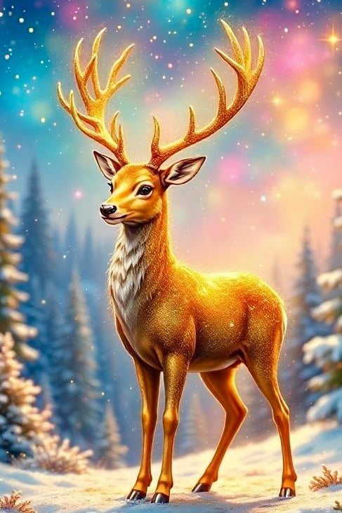 Diamond Painting - Golden Hirsch