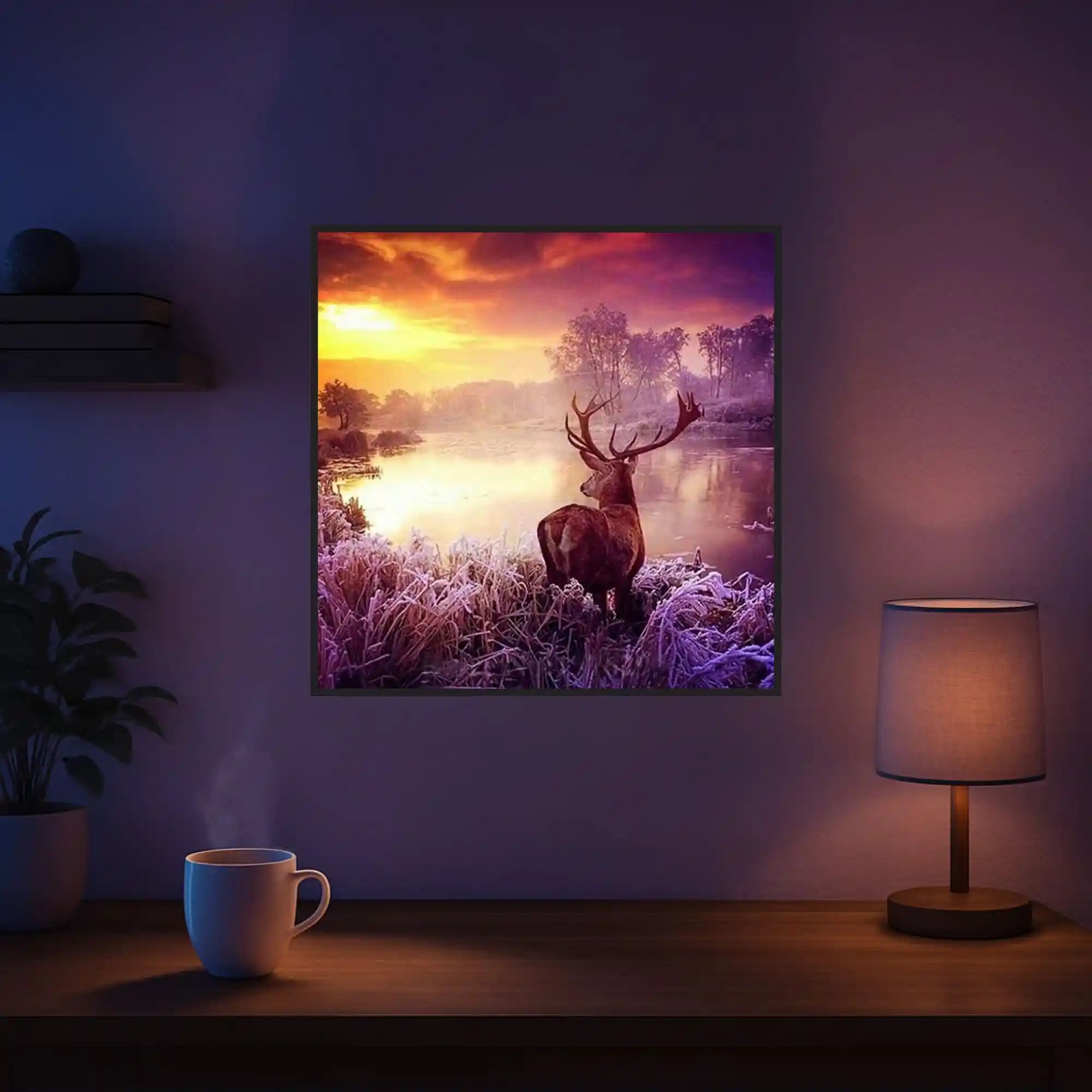 Diamond Painting - Hirsch im Sonnenaufgang