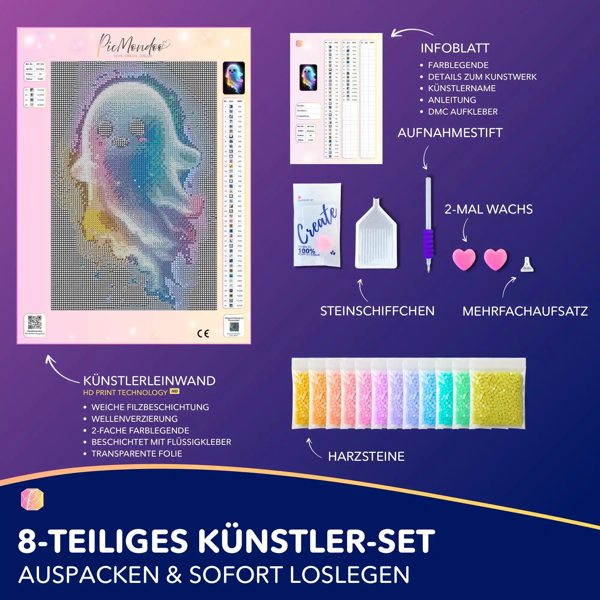 Diamond Painting Leuchtbild Special - Kleines Gespenst