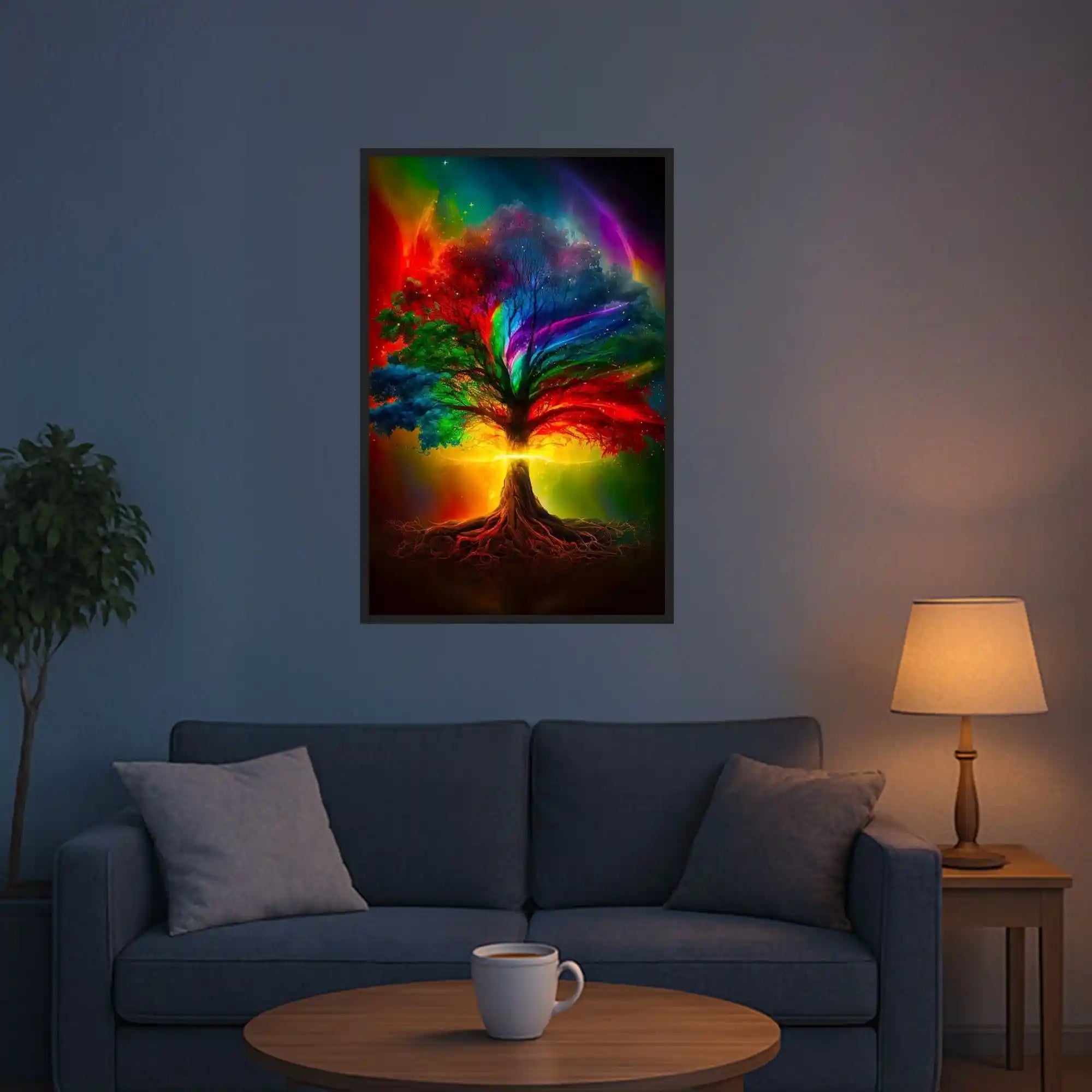 Diamond Painting Leuchtbild Special - Lebensbaum der Tausend Farben