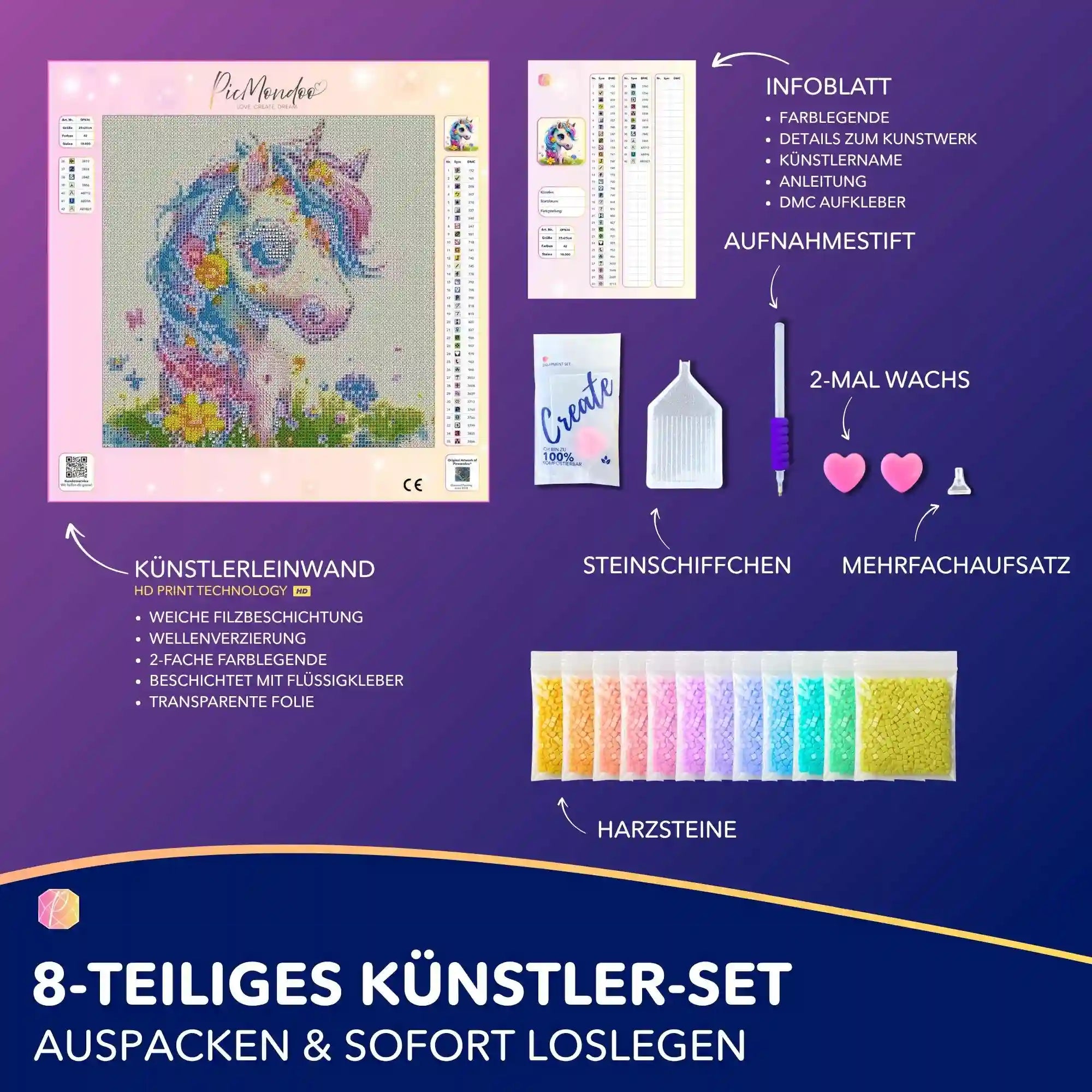 Diamond Painting Kids - Süßes Einhorn