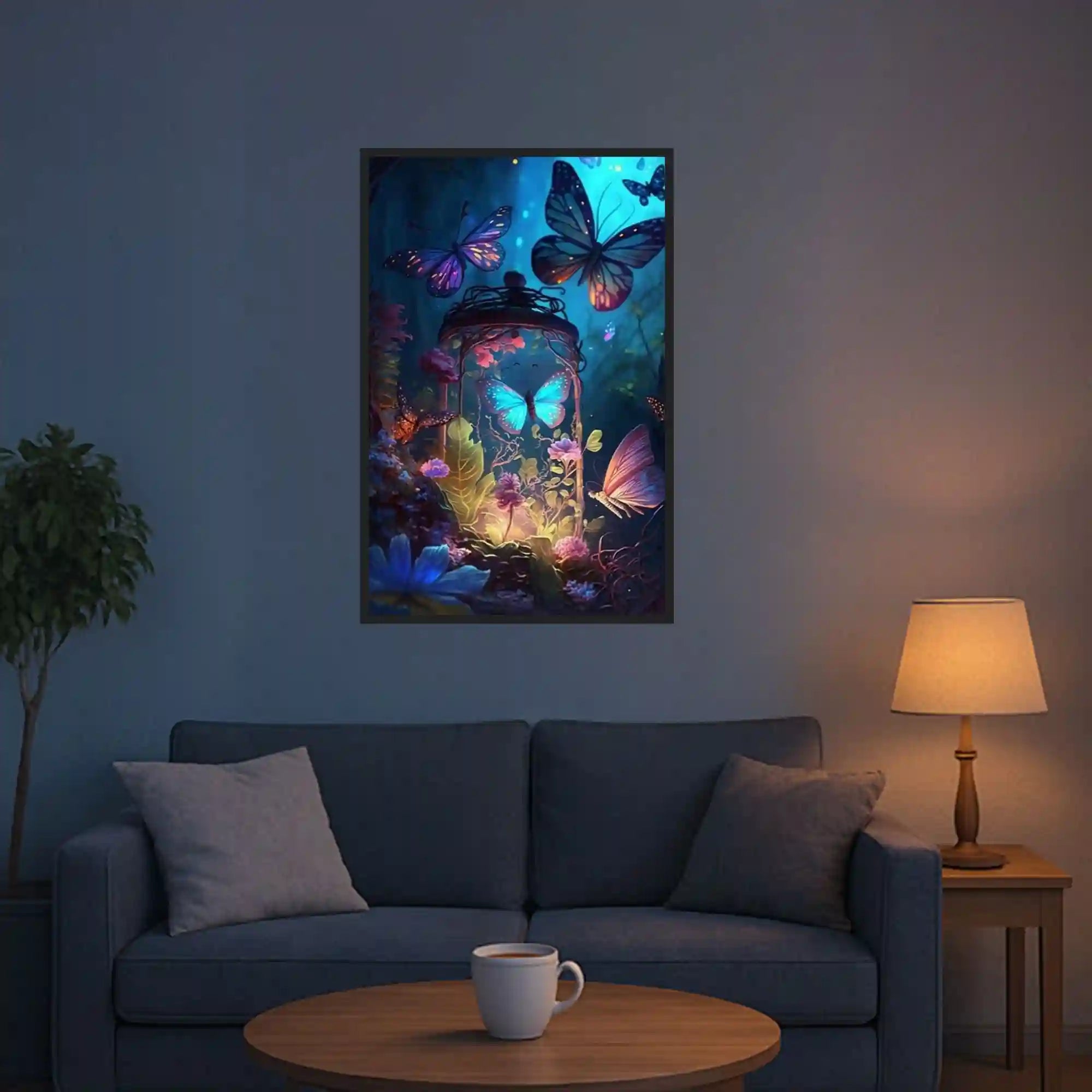 Diamond Painting Leuchtbild Special - Nacht der Schmetterlinge