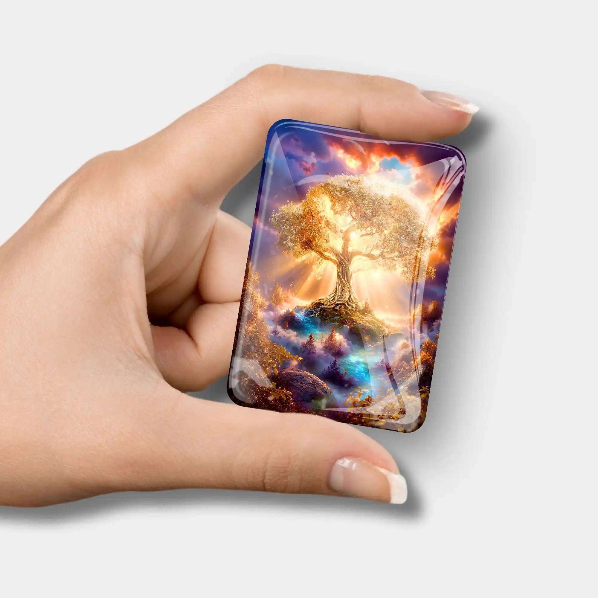 Magischer Cover Minder mit goldenem Weltenbaum Motiv, praktisches Magnet-Zubehör für Diamond Painting Kunstwerke