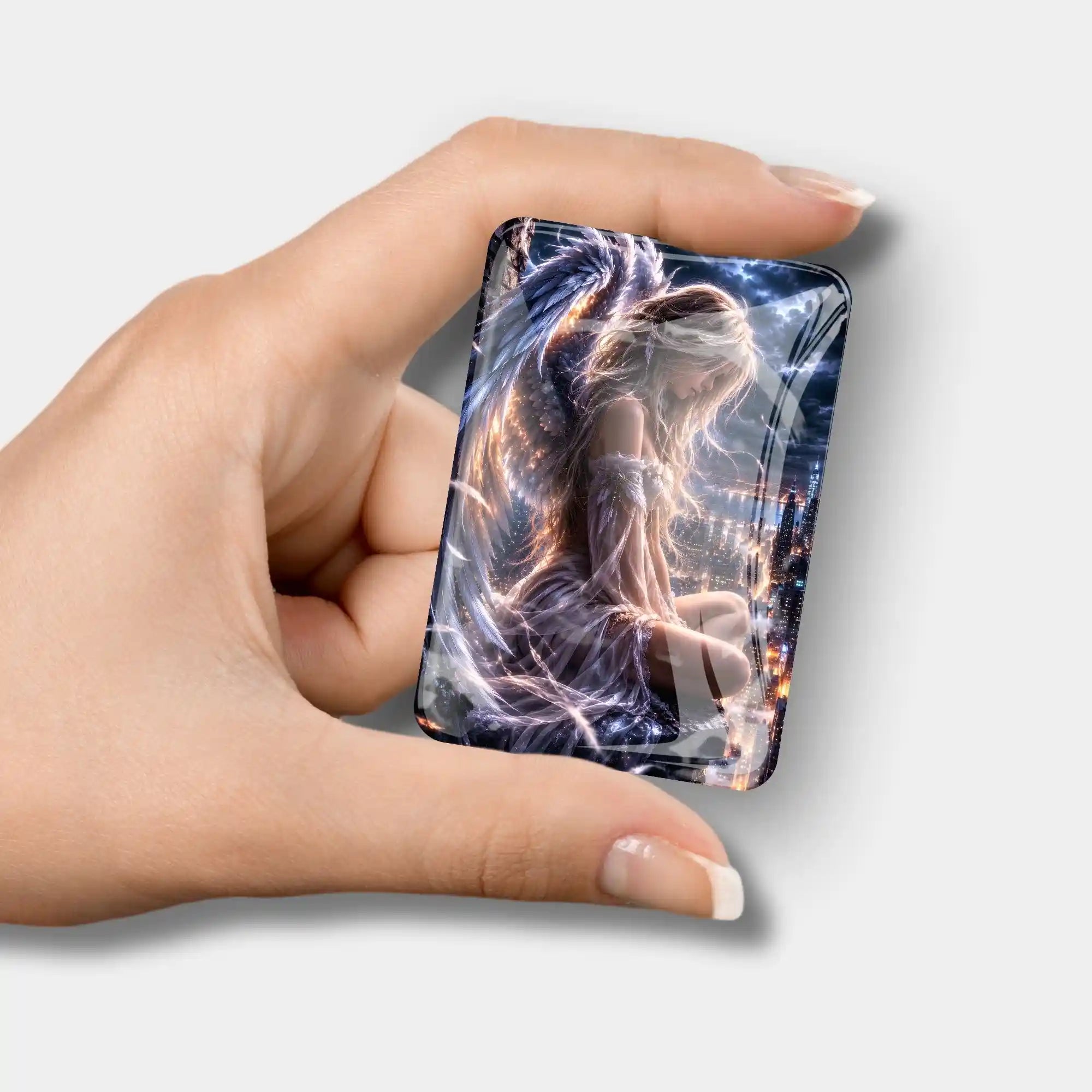 Magischer Glas-Cover Minder mit Engel-Motiv als praktisches Zubehör für Diamond Painting und Bastelarbeiten