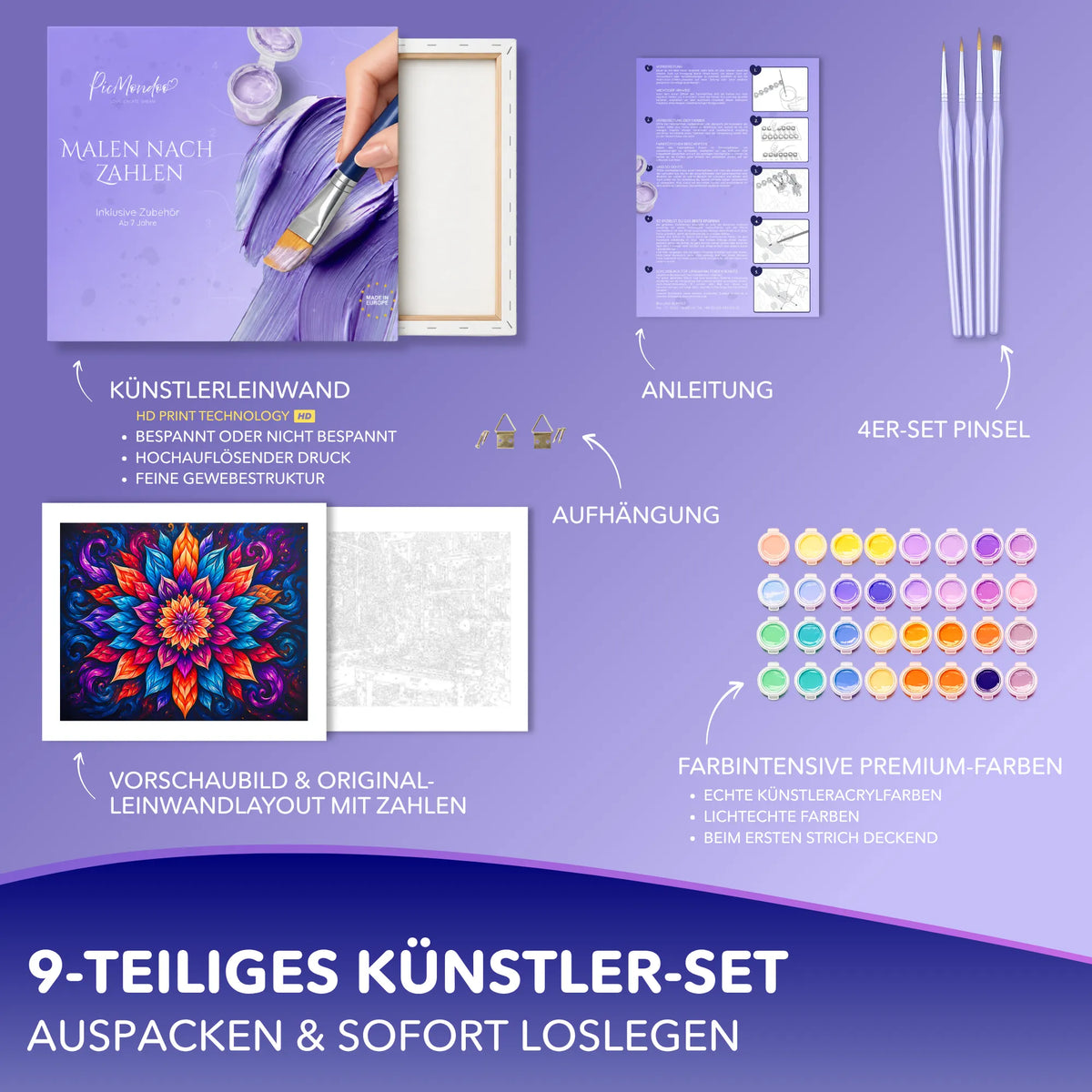 Malen nach Zahlen - Kaleidoskop der Farben