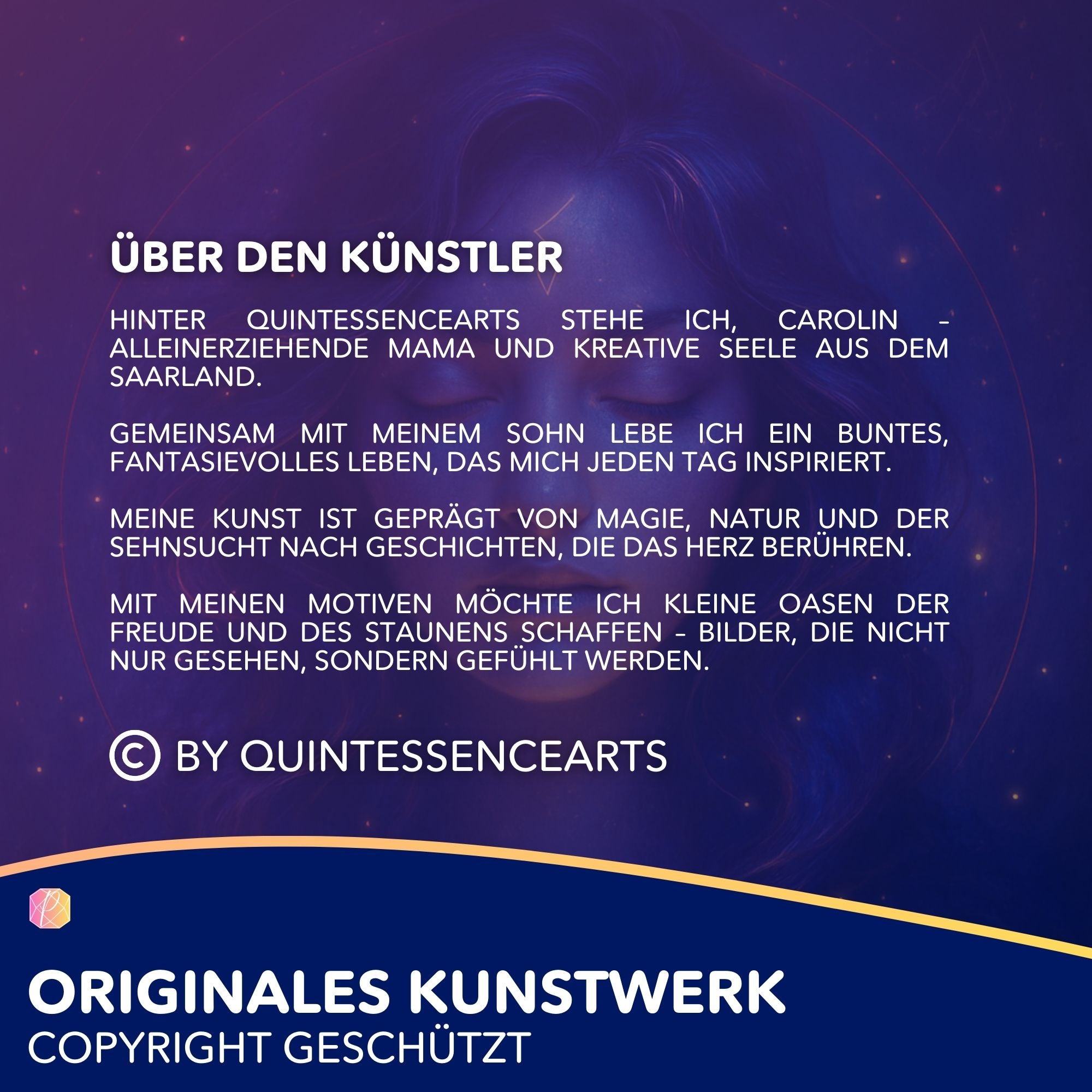Künstlervorstellung für Diamond Painting zum Motiv Wenn der Tag ausatmet von QuintessenceArts für kreative DIY-Bastler