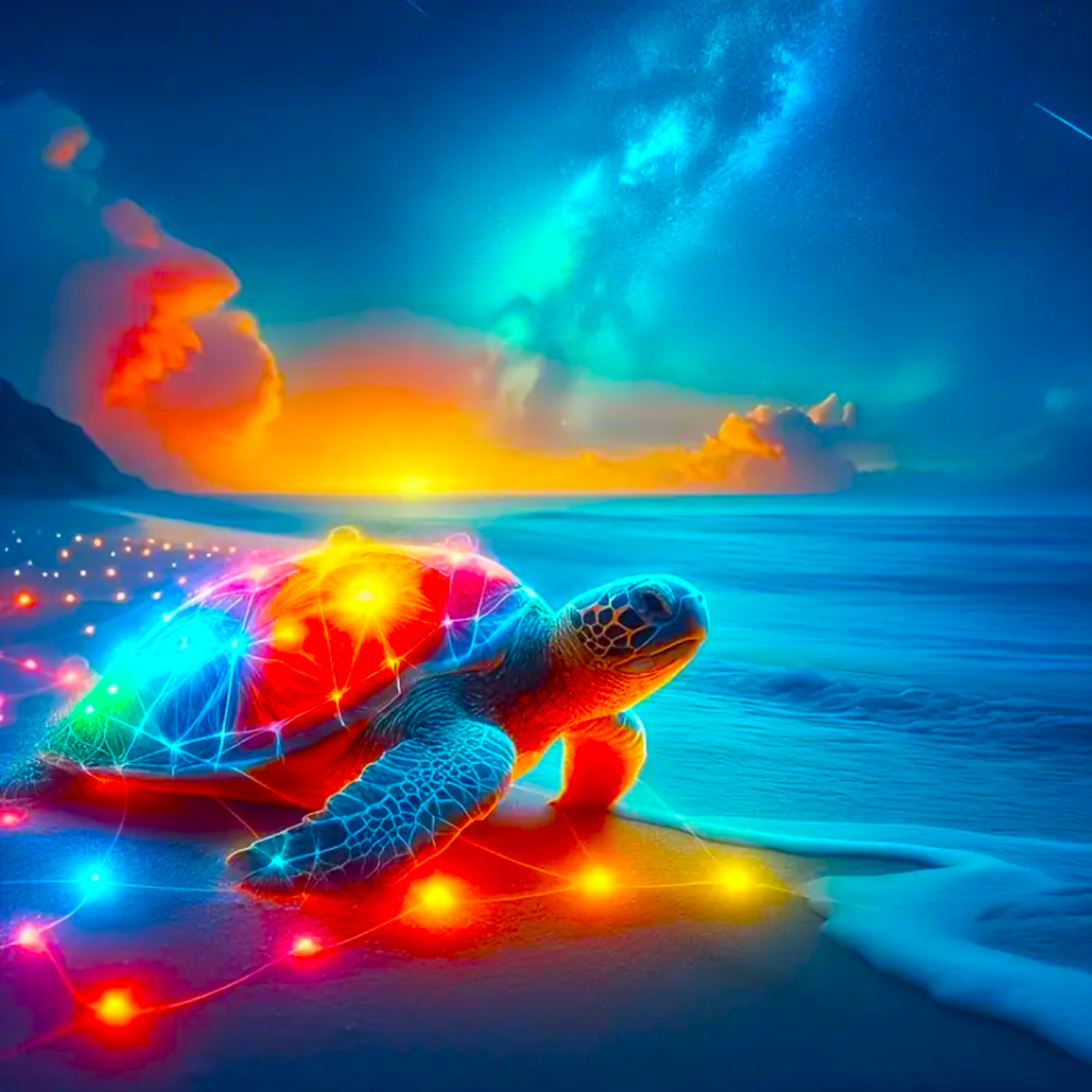 Diamond Painting - Colorful sparkling Turtle