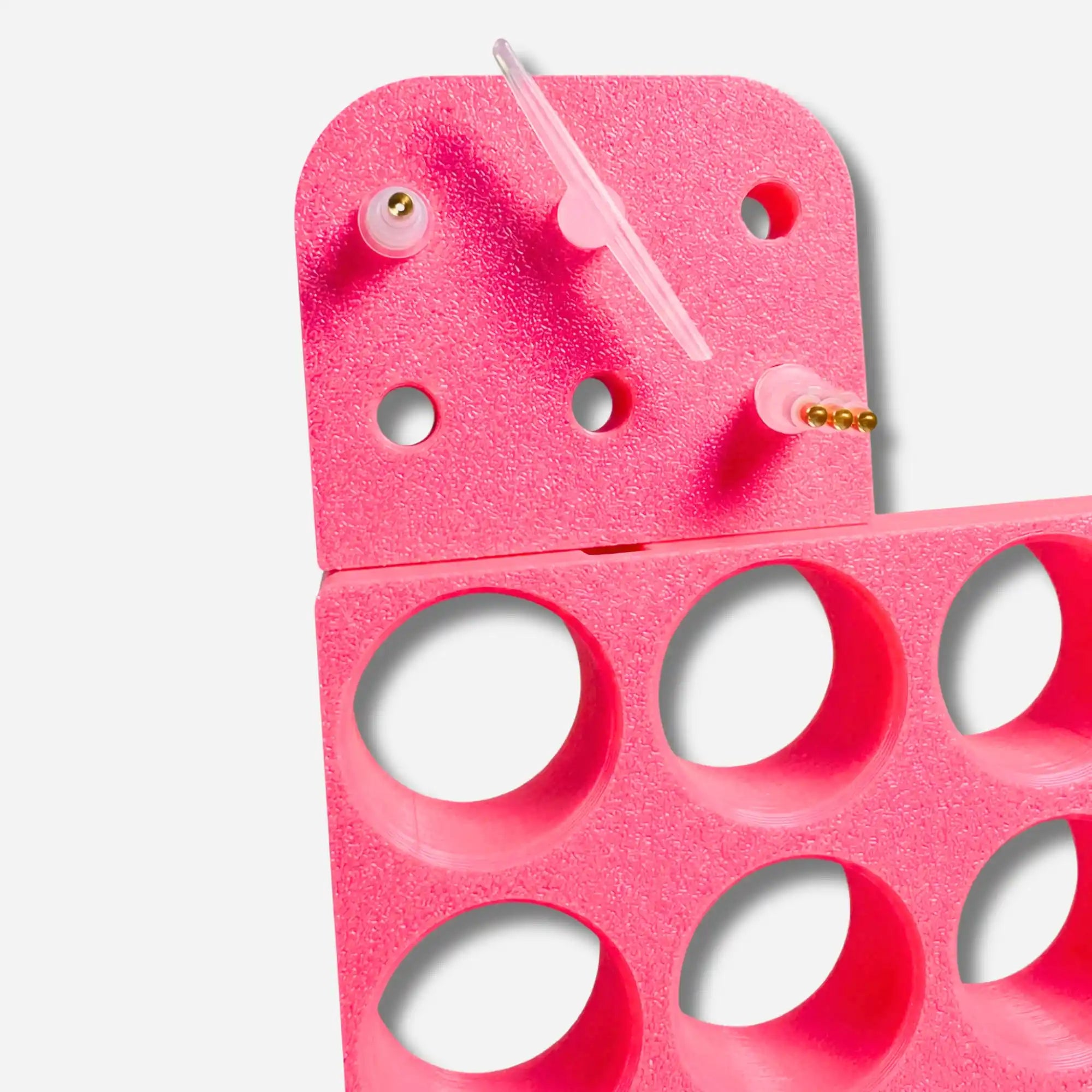 Pinke 3D-gedruckte Halterung für Diamond Painting Aufsätze zur organisierten Aufbewahrung von Bastelzubehör