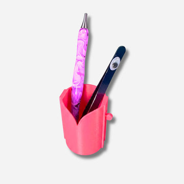 Pinker 3D-gedruckter Stiftehalter für Diamond Painting Zubehör mit Stift und Pinzette zur organisierten Aufbewahrung