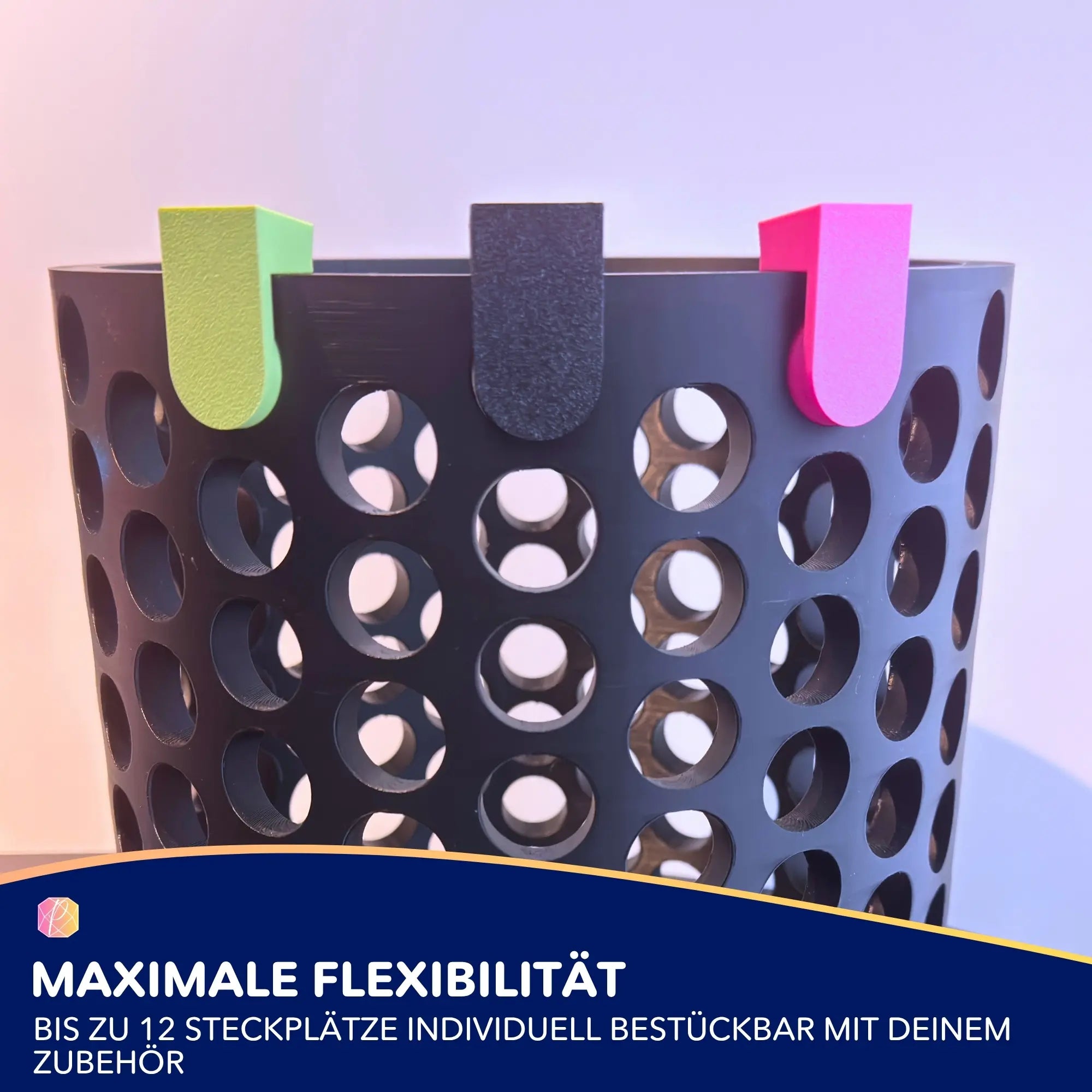 3D Modul Rondell mit bunten Steckplätzen zur Diamond Painting Zubehör Aufbewahrung am Bastelplatz