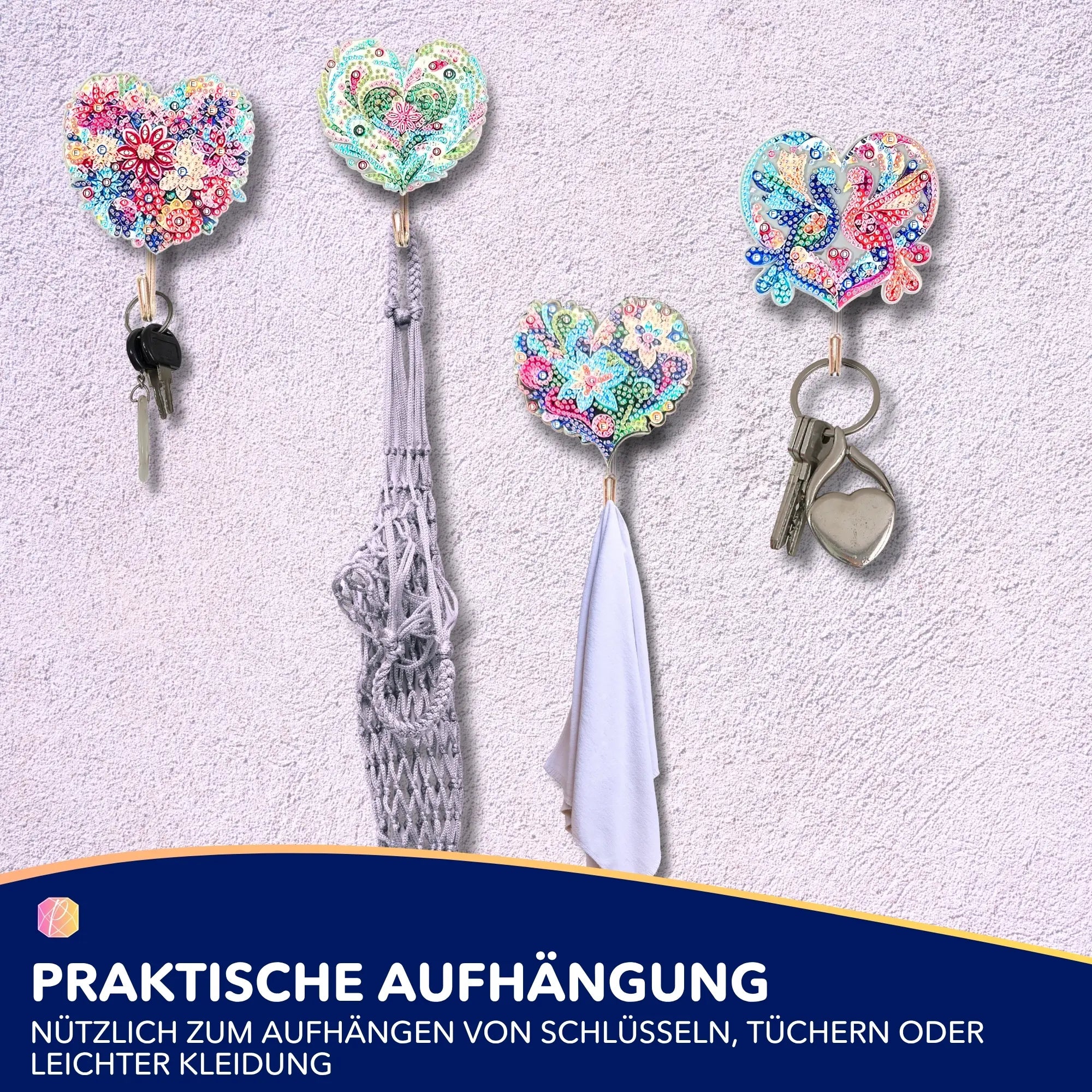 Diamond Painting Wandhaken Mosaikherzen