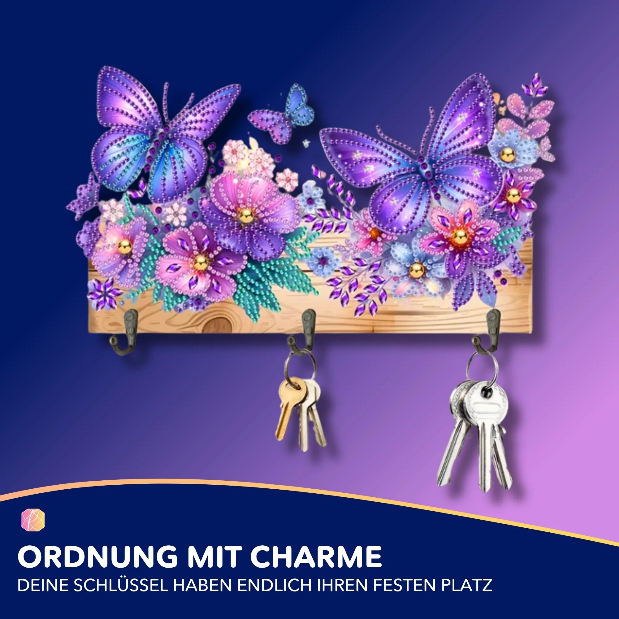Diamond Painting Schlüsselbrett Schmetterlinge